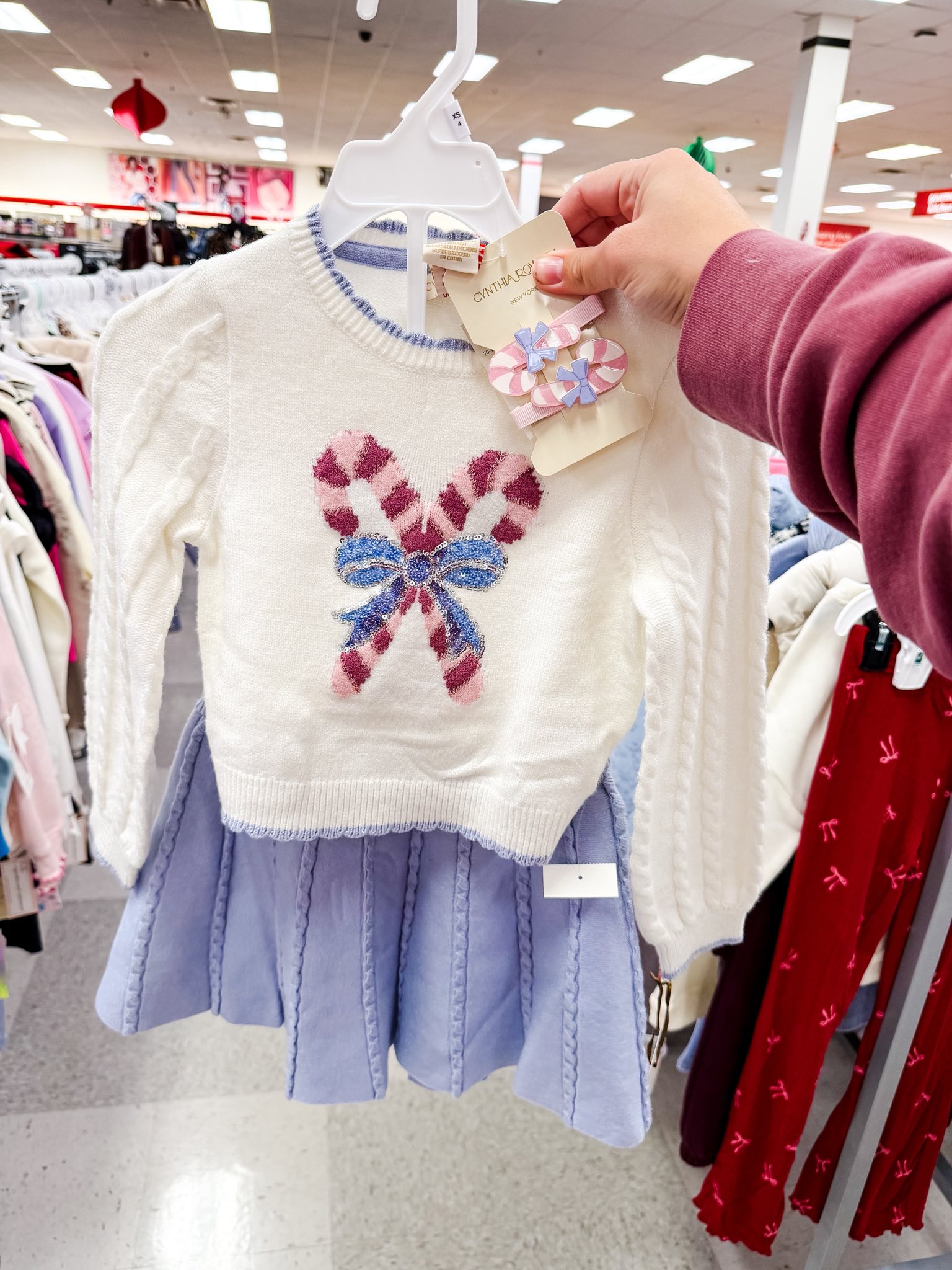 TJ Maxx came through with the cutest little girls' Christmas outfits pajamas this year!