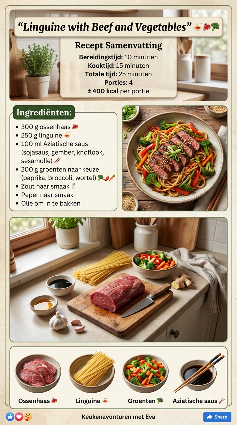 Dagelijkse - Pasta-avond, maar dan nét wat spannender? 🍝🥩 Deze linguine ...