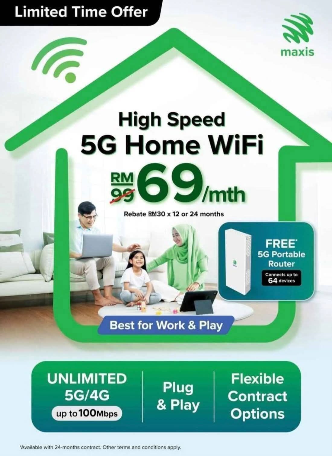 🔥 PROMOSI HOME WIFI 5G MAXIS DITERUSKAN — HANYA RM69 SAHAJA SEBULAN! 🔥 ...