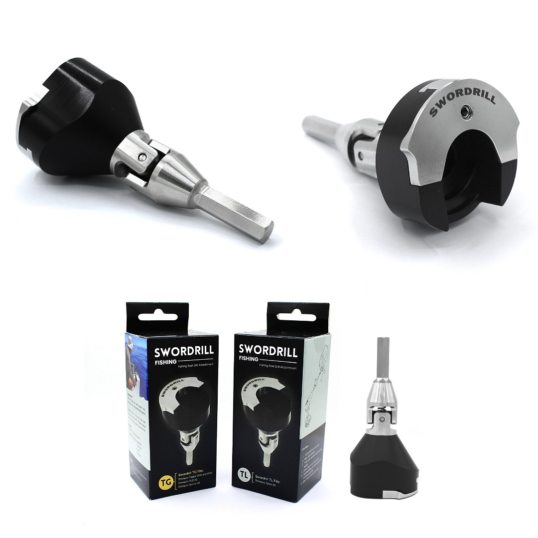 drill attachment for fishing reel Swordrill  TackleWest Simply connect a battery drill to your fishing reel The Reel Crankie Line Winding