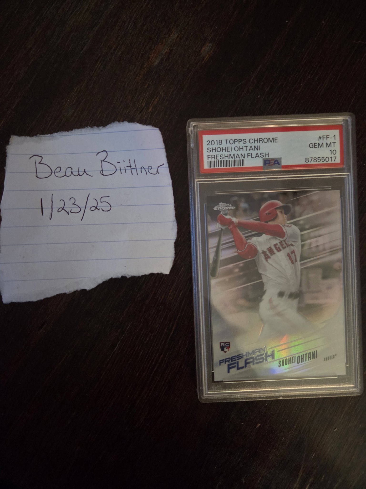 2018 Topps Chrome Shohei Ohtani RC PSA 10. Asking $300