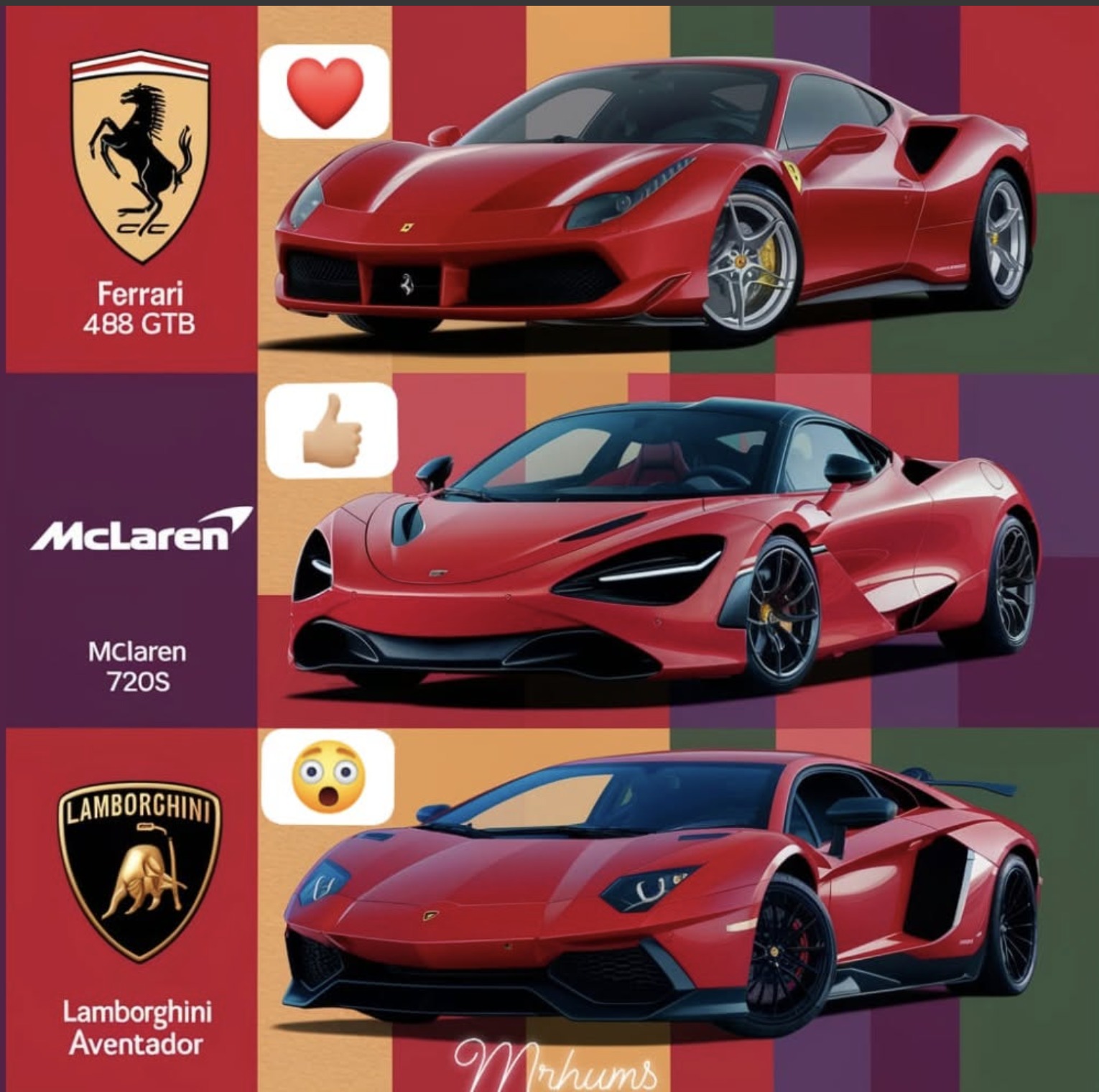 Ferrari 488 GTB vs McLaren 720S vs Lamborghini Aventador: key