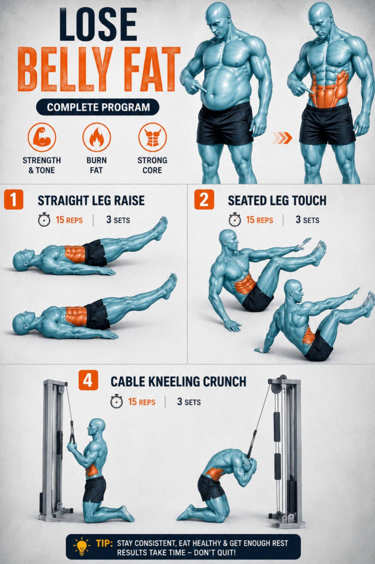9 Exercises to Burn Abdominal Fat and Achieve the Flat Tummy You Desire and Deserve. 💪🔥 . . #fitness #workout #gym #health #wellness #bodybuilding #training #fit #exercise #weightloss #motivation #fitlife #fitnessmotivation #gains #