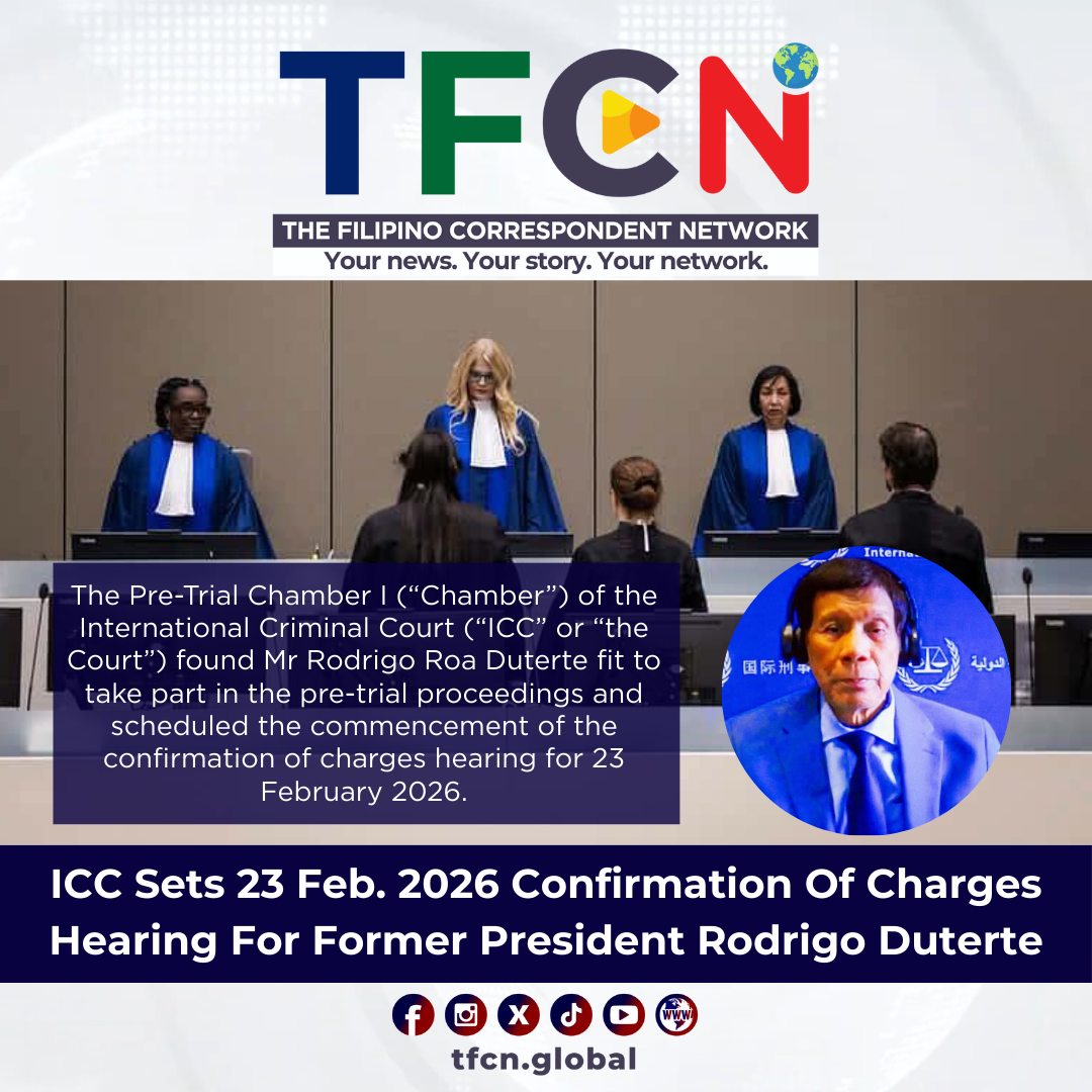 JUST IN | ICC... - The Filipino Correspondent Network TFCN | Facebook