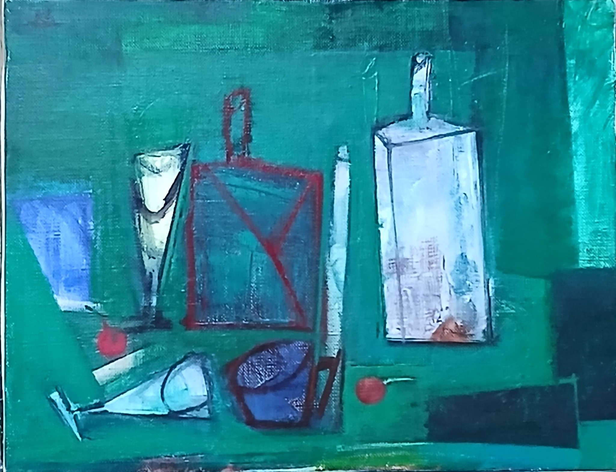 2003年の作品。 ｢サクランボ二つの静物｣ F6 Oilpainting AUG 16 2026