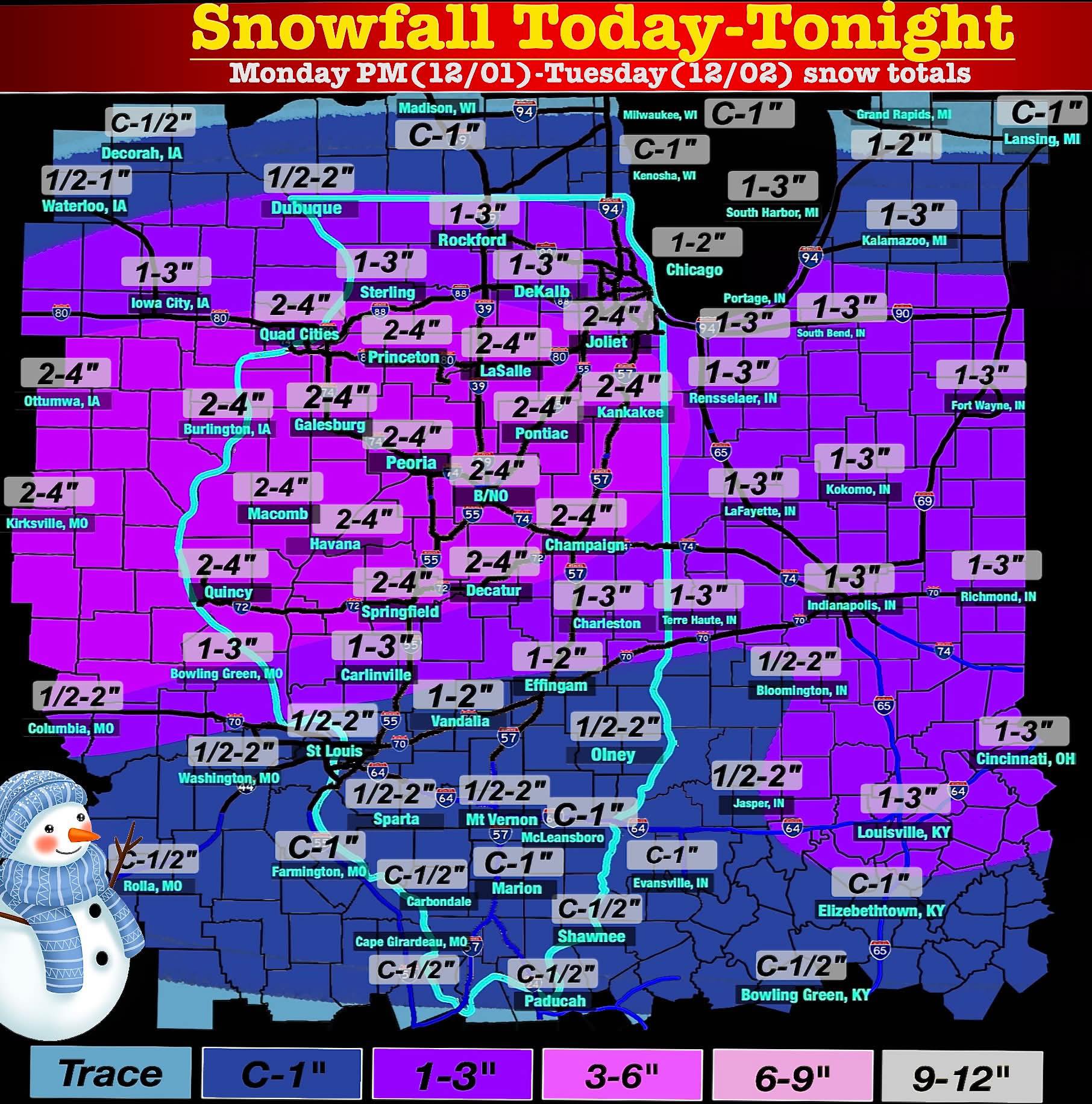Illinois - Accumulating snow is on track to move in this afternoon into ...