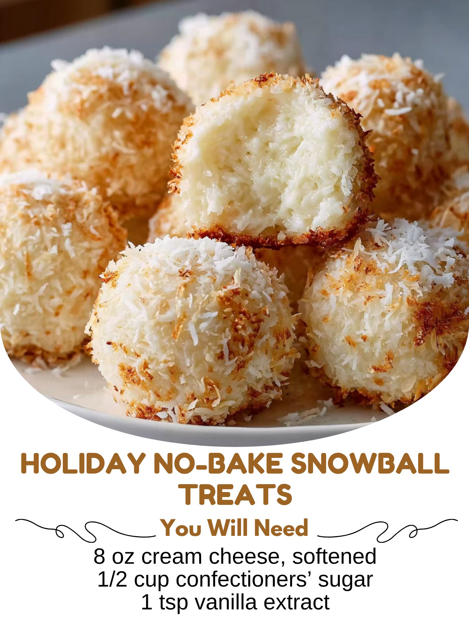Swift - Holiday No-Bake Snowball Treats Ingredients: - 8 oz cream ...