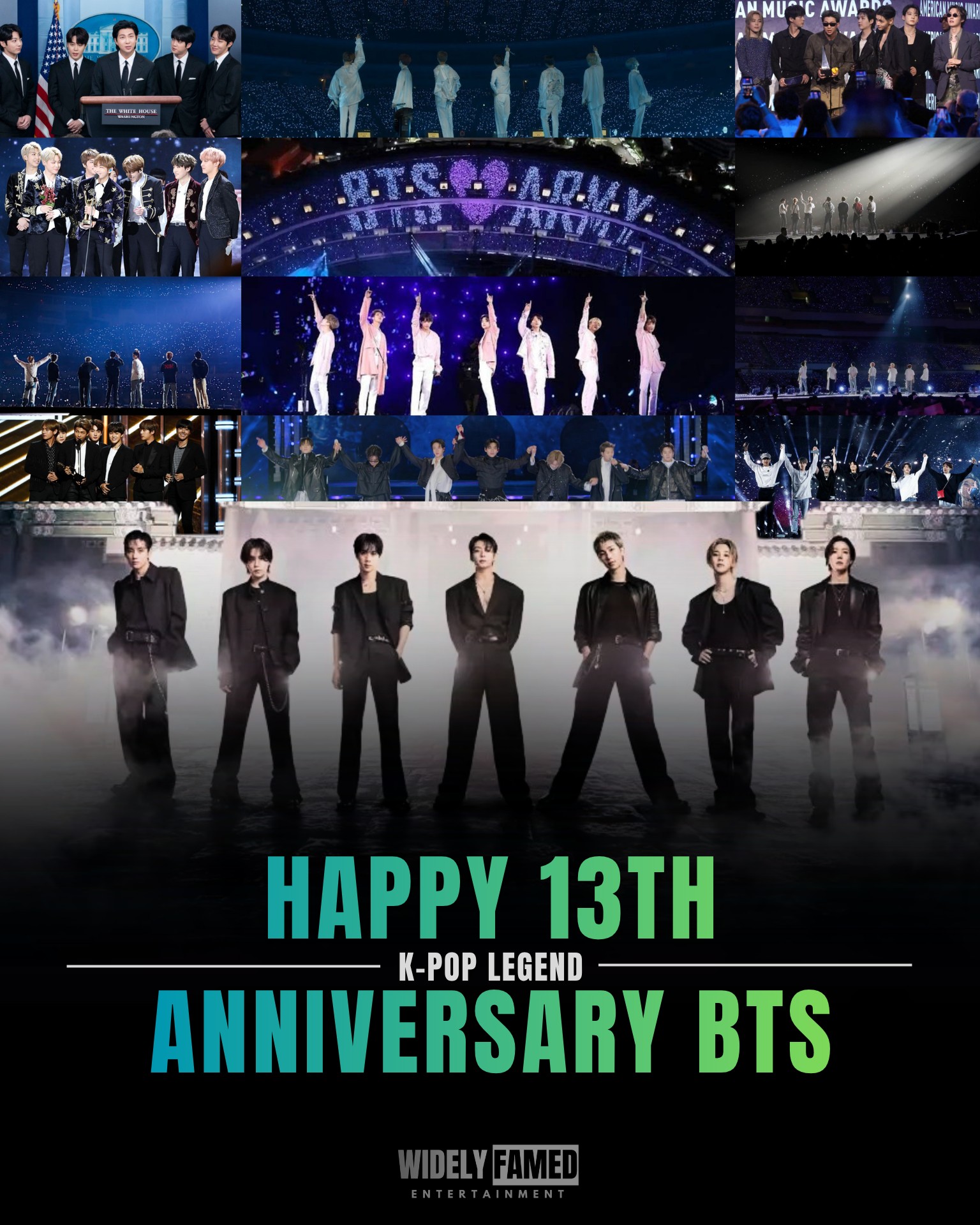 Happy 13th Anniversary Global Icons, BTS!! From seven young 