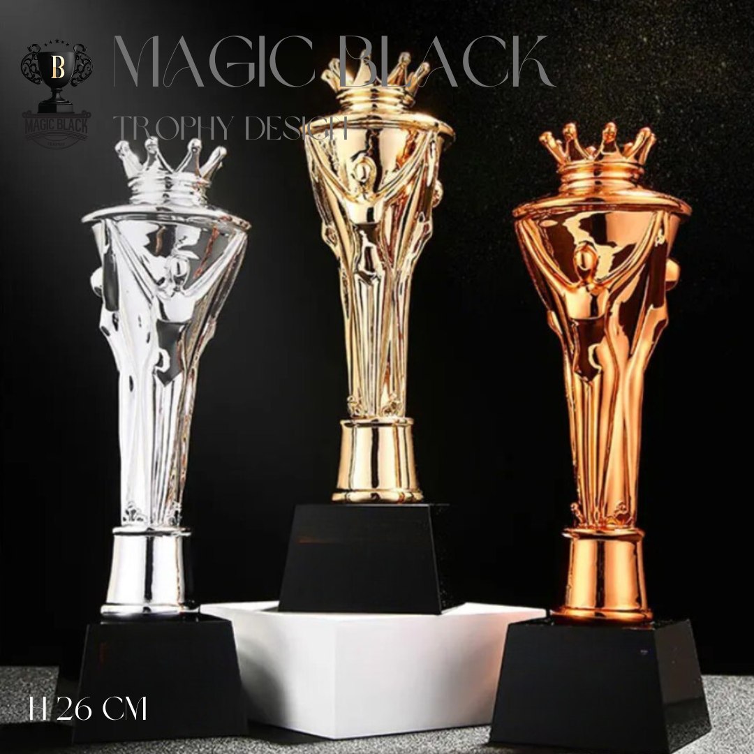 เรซิ่นหัวมงกุฏ ฐานคริสตัลดำ... - Magic Black Trophy