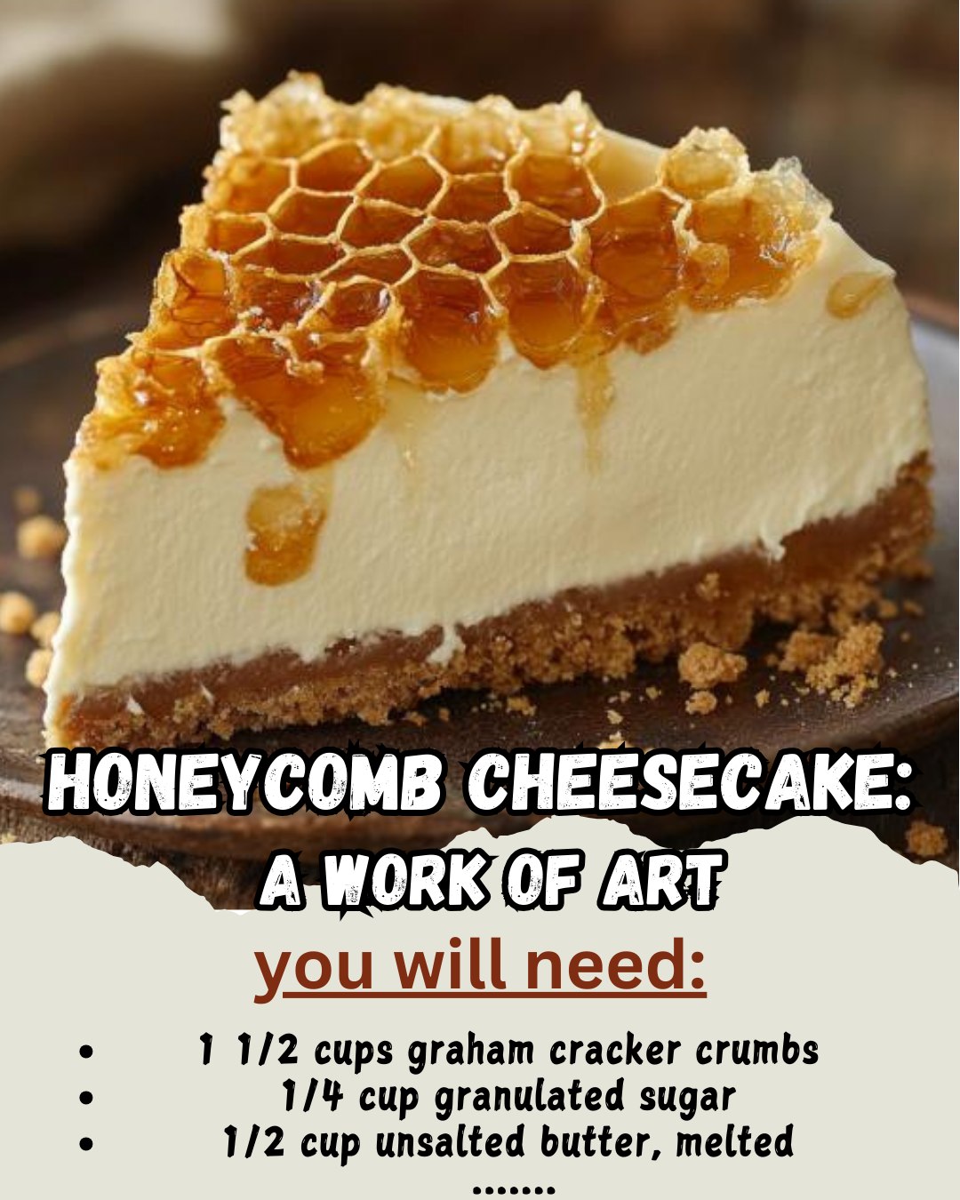 Cook Fastly - 🍯 Honeycomb Cheesecake: A Work of Art This... | Facebook