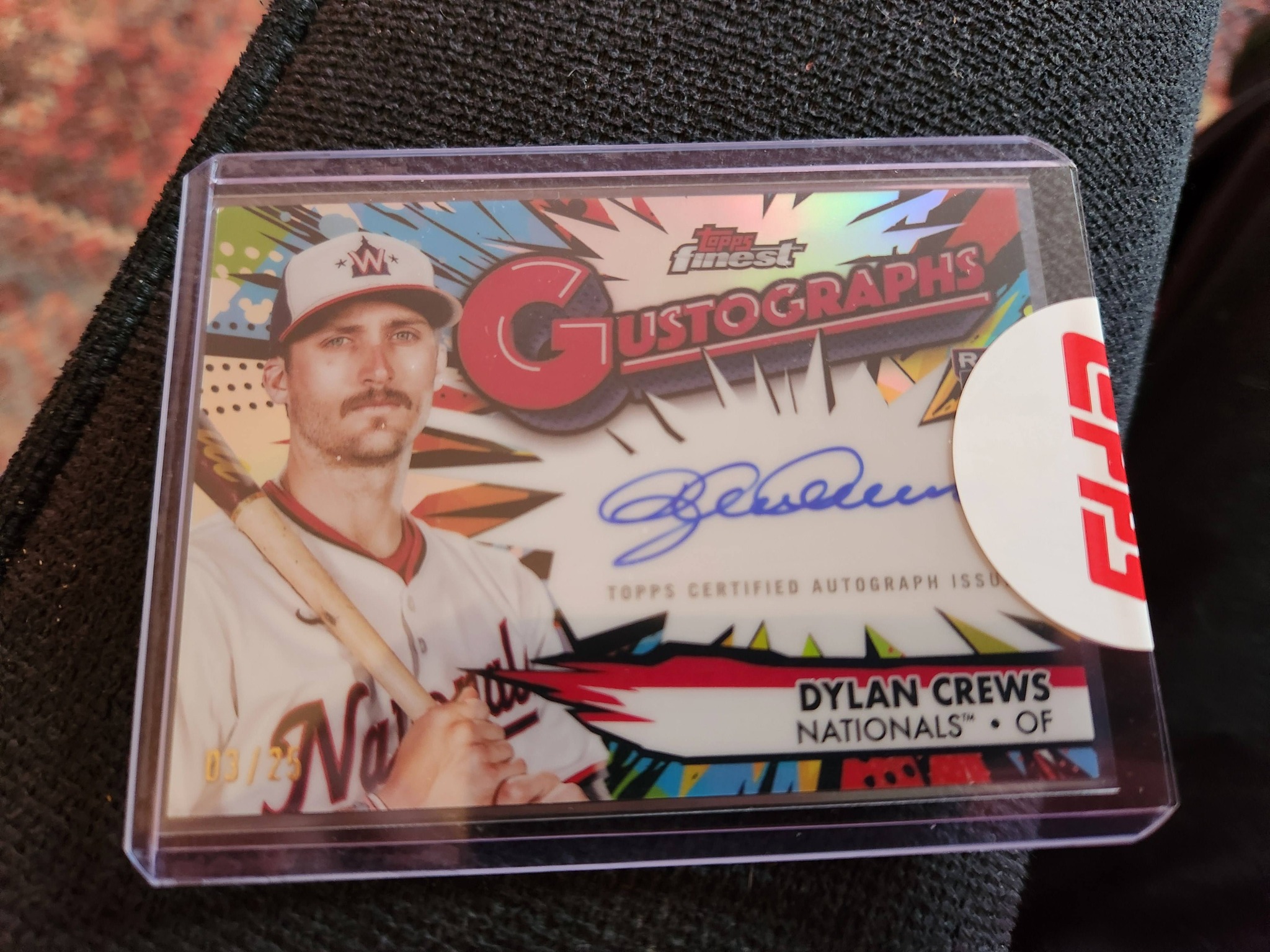 Received 2025 Topps Finest Baseball Dylan Crews Gustograph 