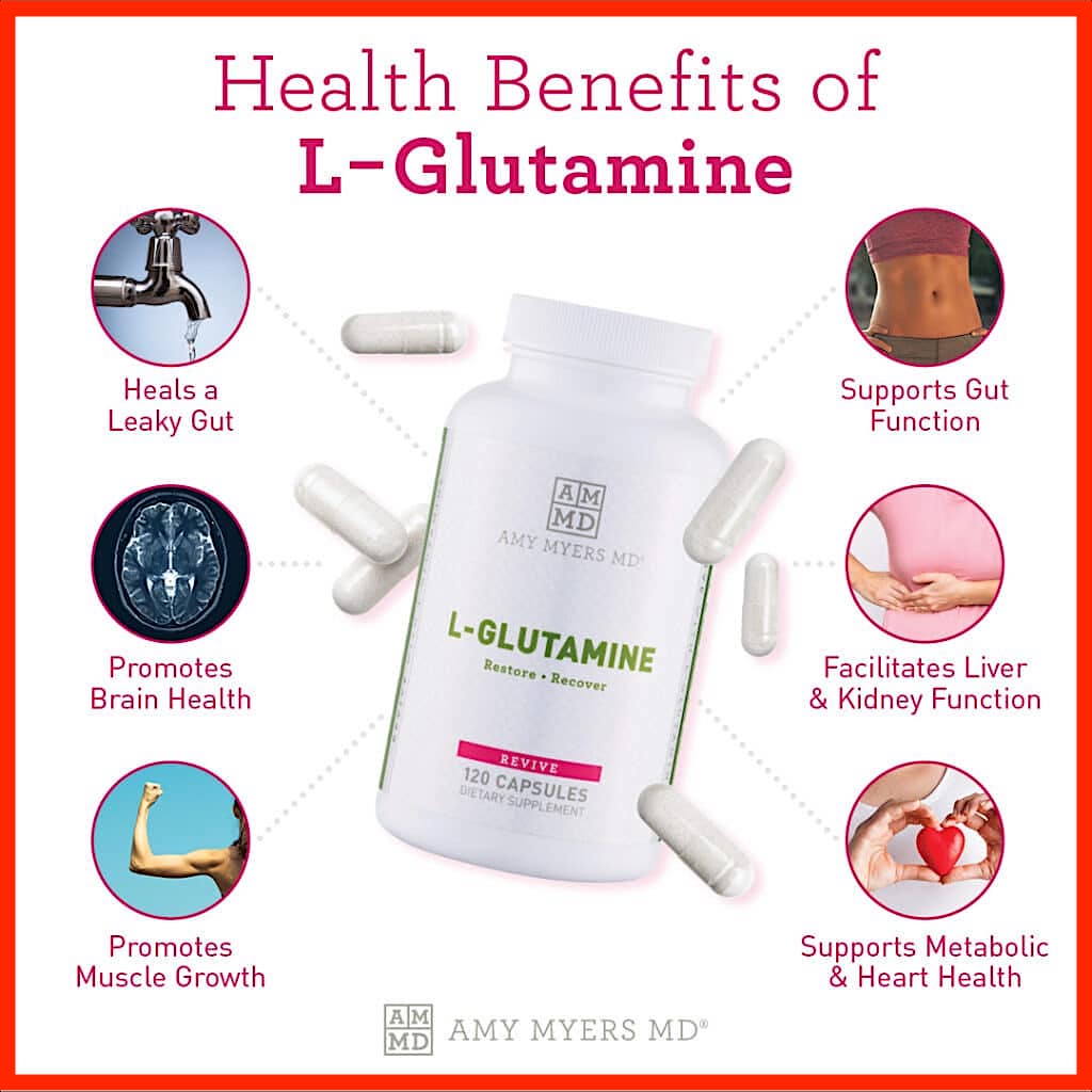 Why does L-glutamine cause headaches and stomach issues for gut healing?