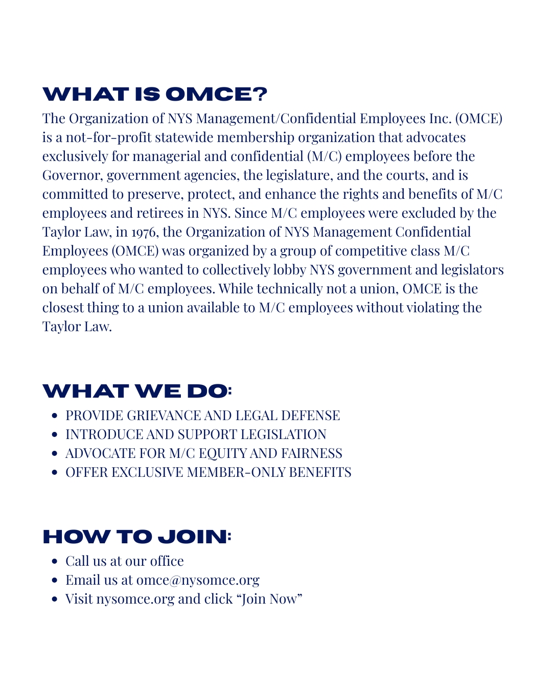 NYS OMCE | Albany NY