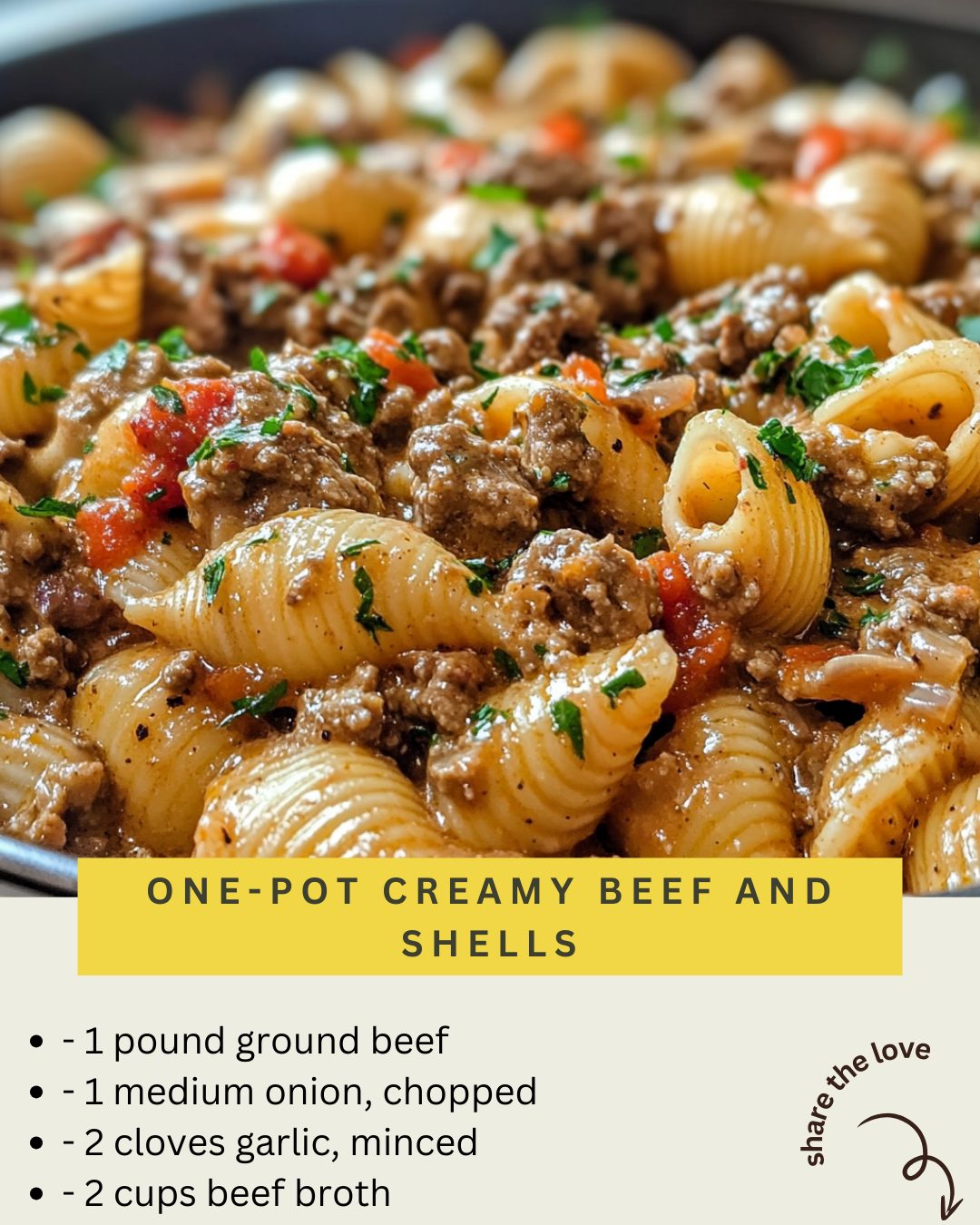 Courtney - This One-Pot Creamy Beef and Shells is a game changer ...