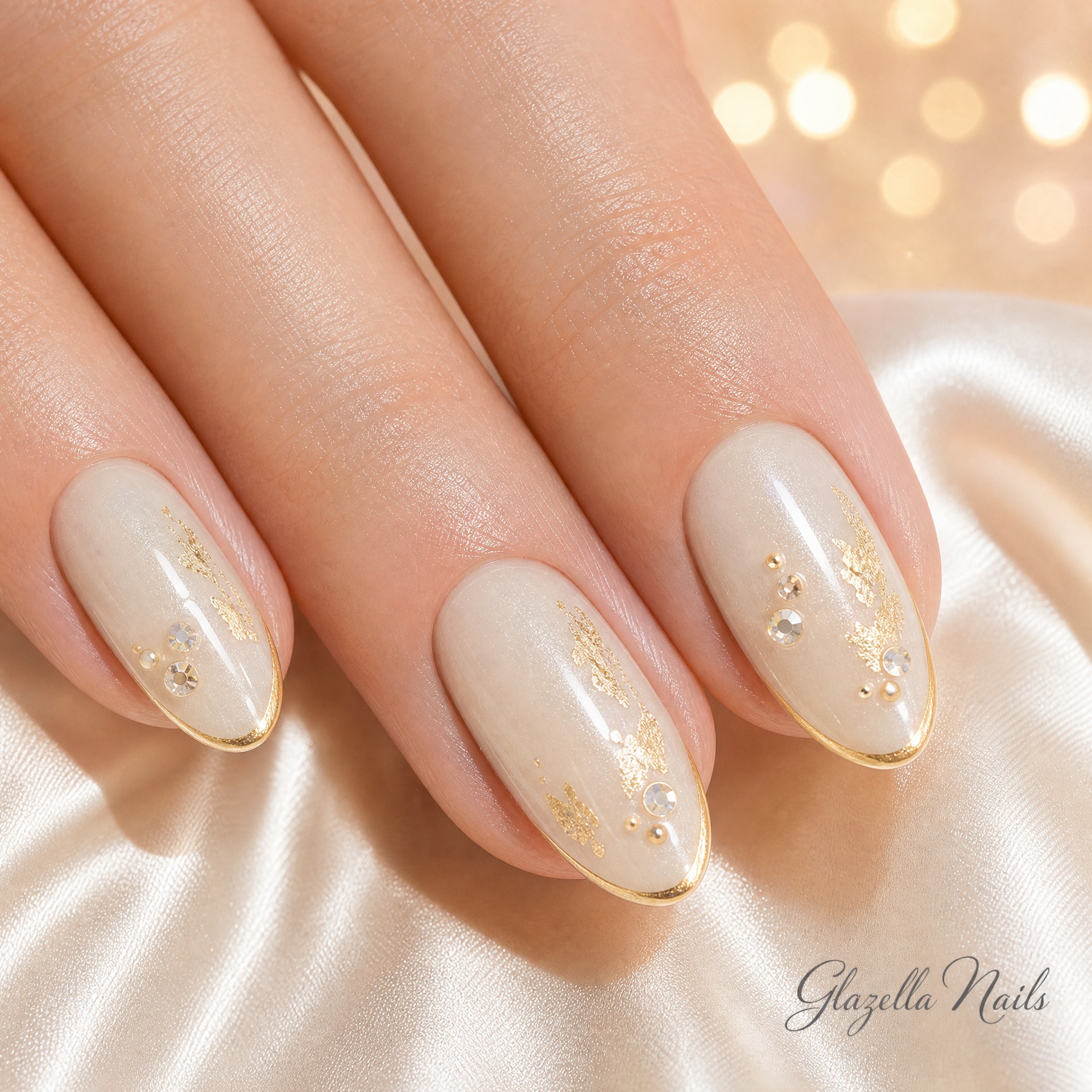 what color nail polish with ivory dress Wedding nails and champagne theme sequin formal gown