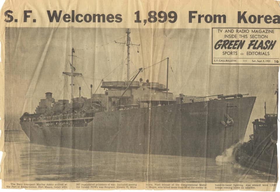 OTD 6 SEPTEMBER 1953 - The last American and Korean prisoners were
