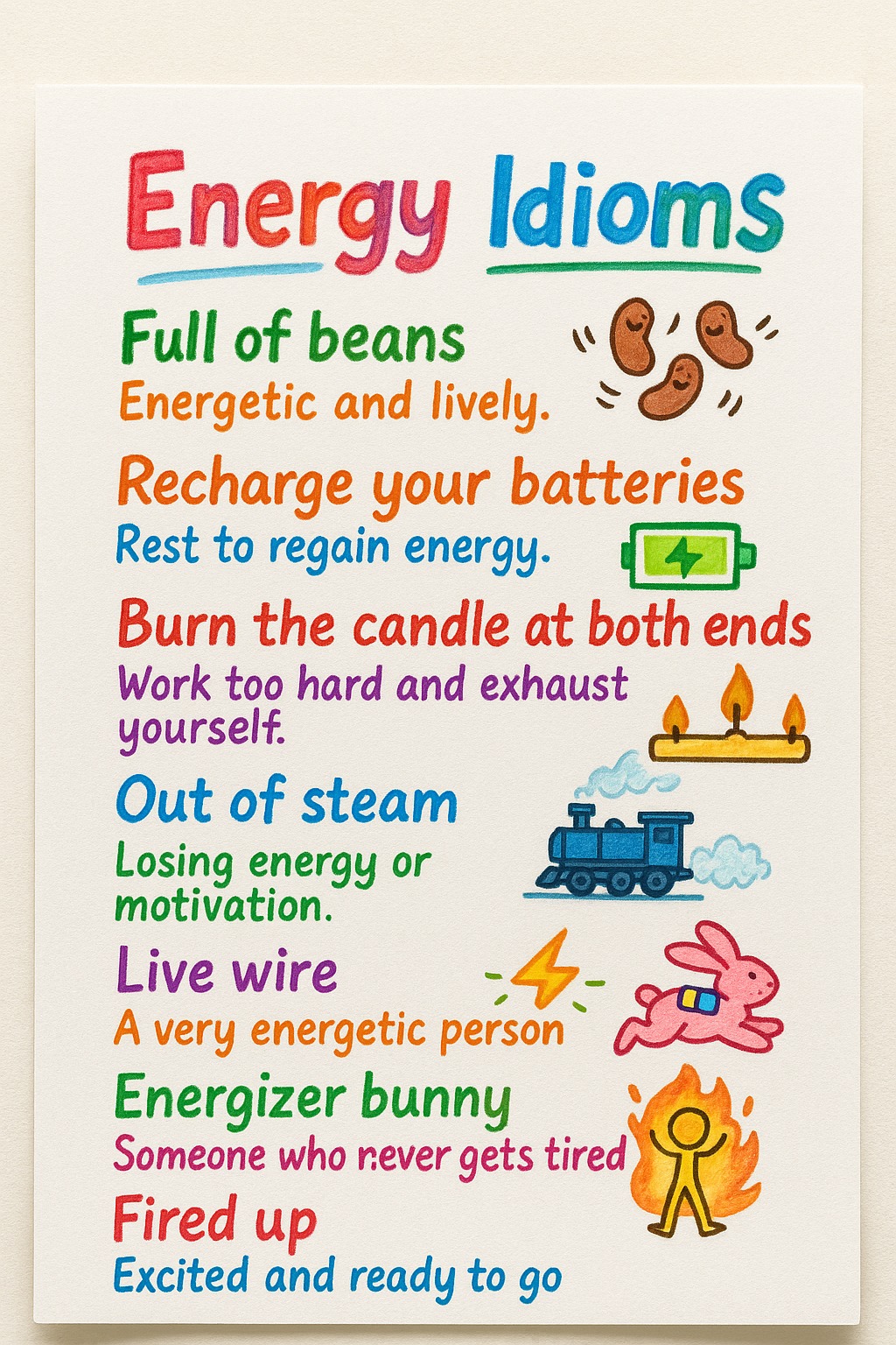 Energy Idioms | Vocab | English | EduSphere Academy