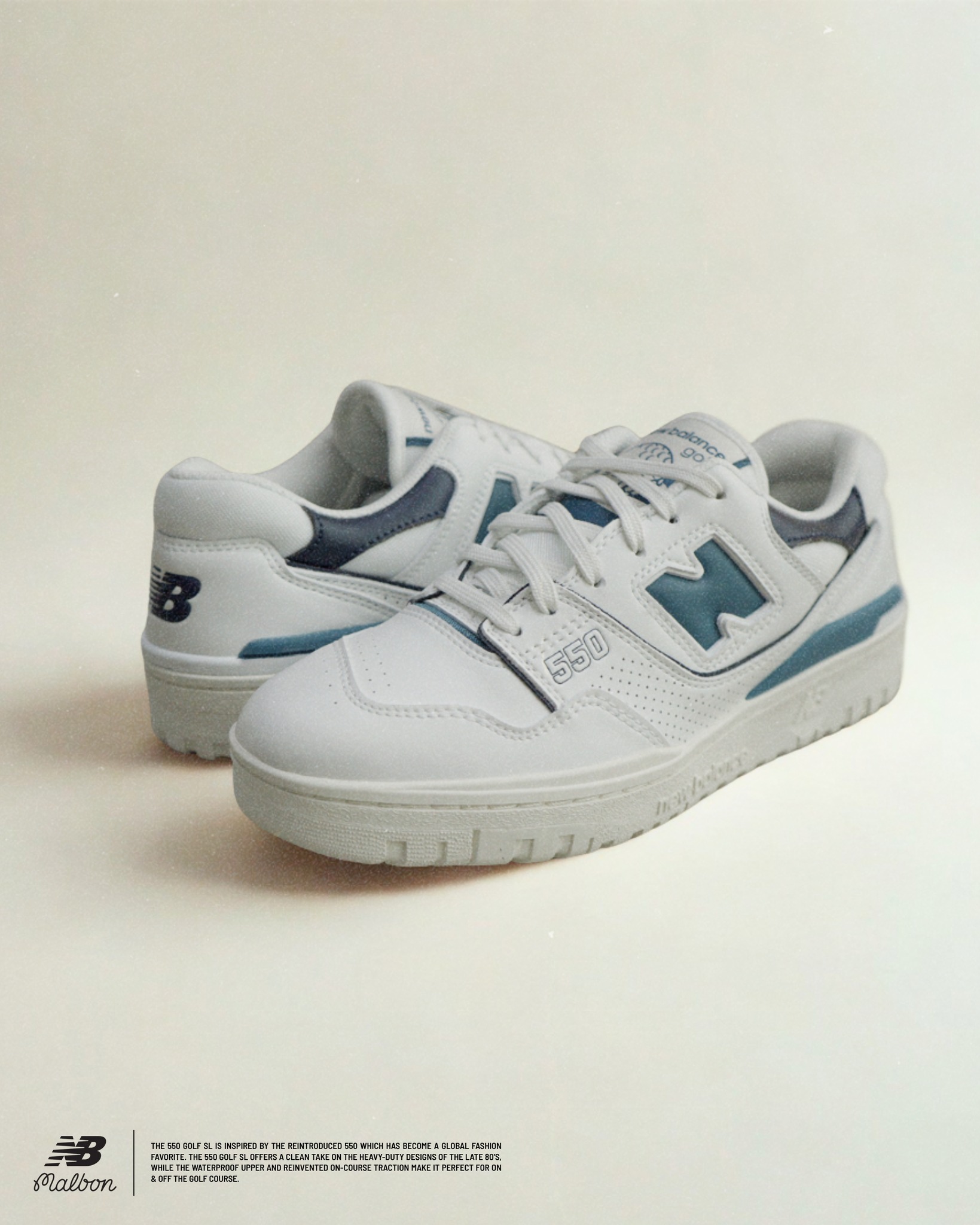 Just dropped. The new Malbon x New Balance 550 in teal is here 