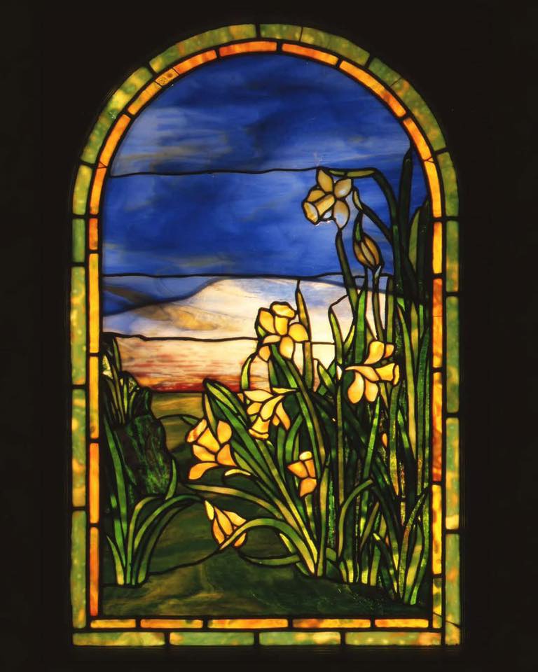 The daffodils window is a charming tribute to one of Louis Comfort