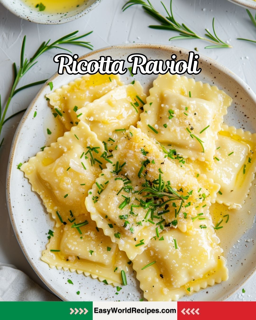 Italian - 🥟🧀 Ricotta Ravioli Tender pasta pillows filled with creamy ...