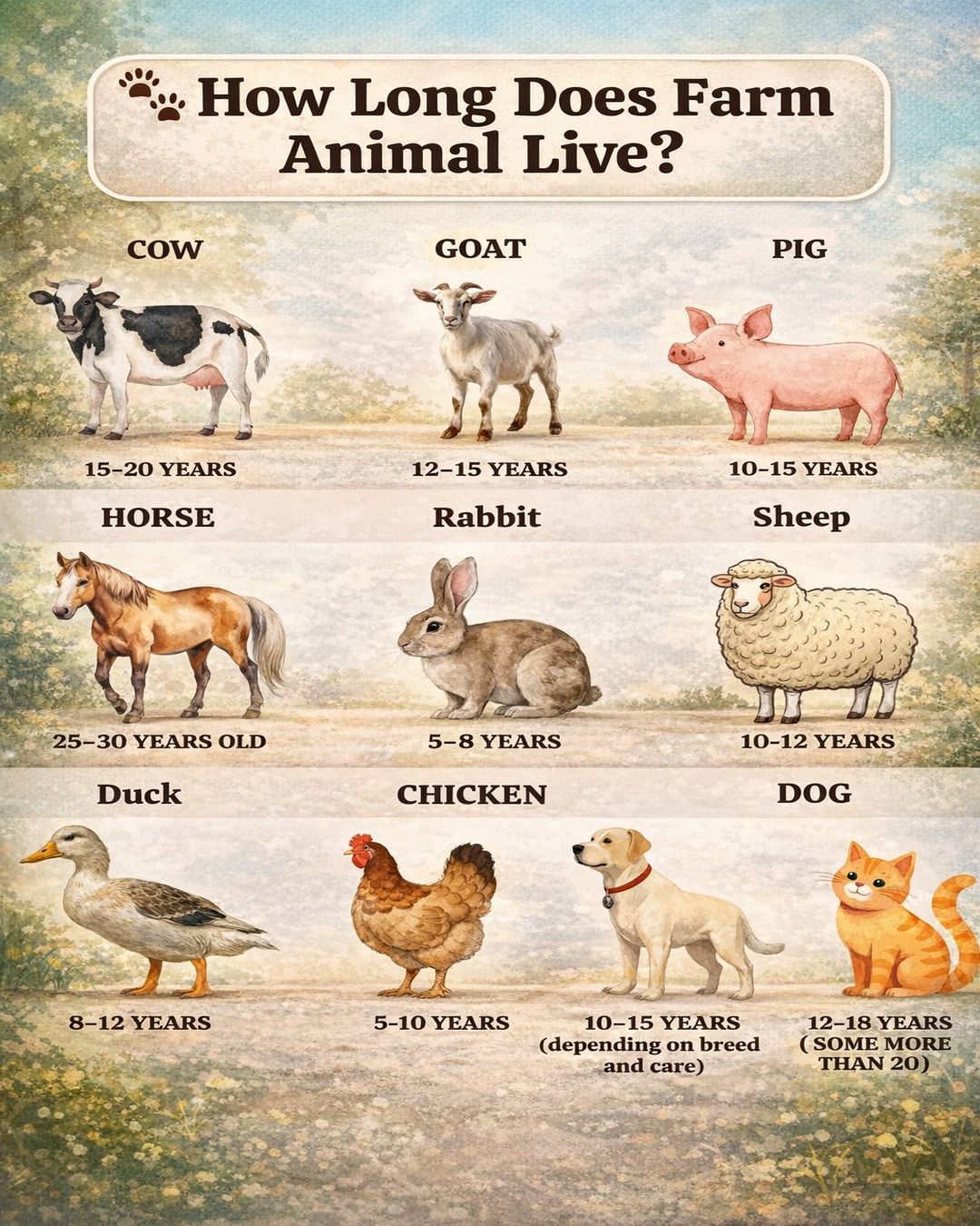 GreenAura - 🐄🐎 Lifespan of Farm Animals Understanding how long farm ...