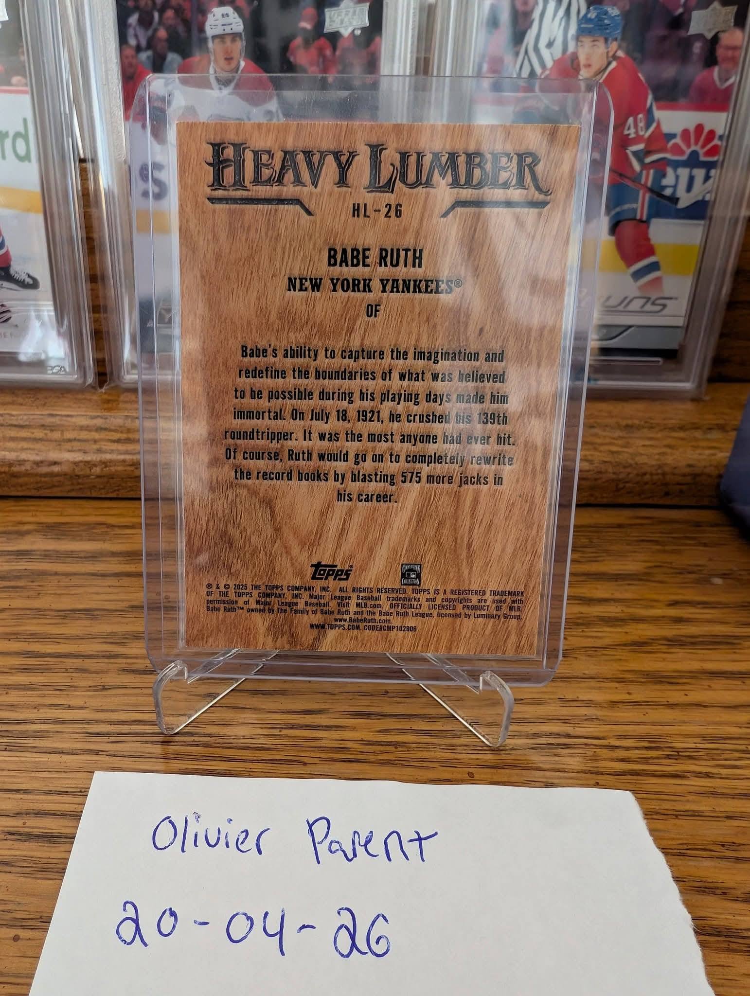 Babe ruth baseball card for sale