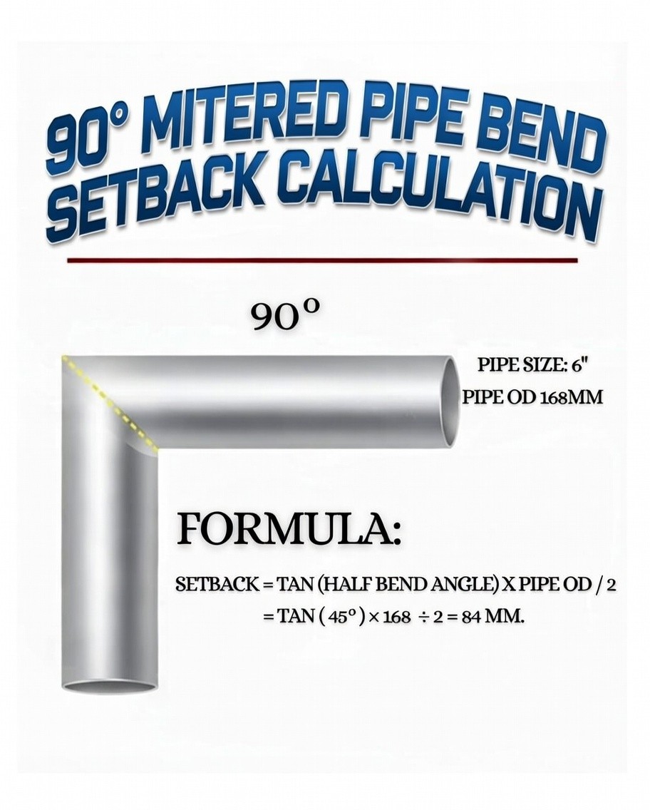 Mechanical - 90° Mitered Pipe Bend Setback Calculation:- #piping # ...