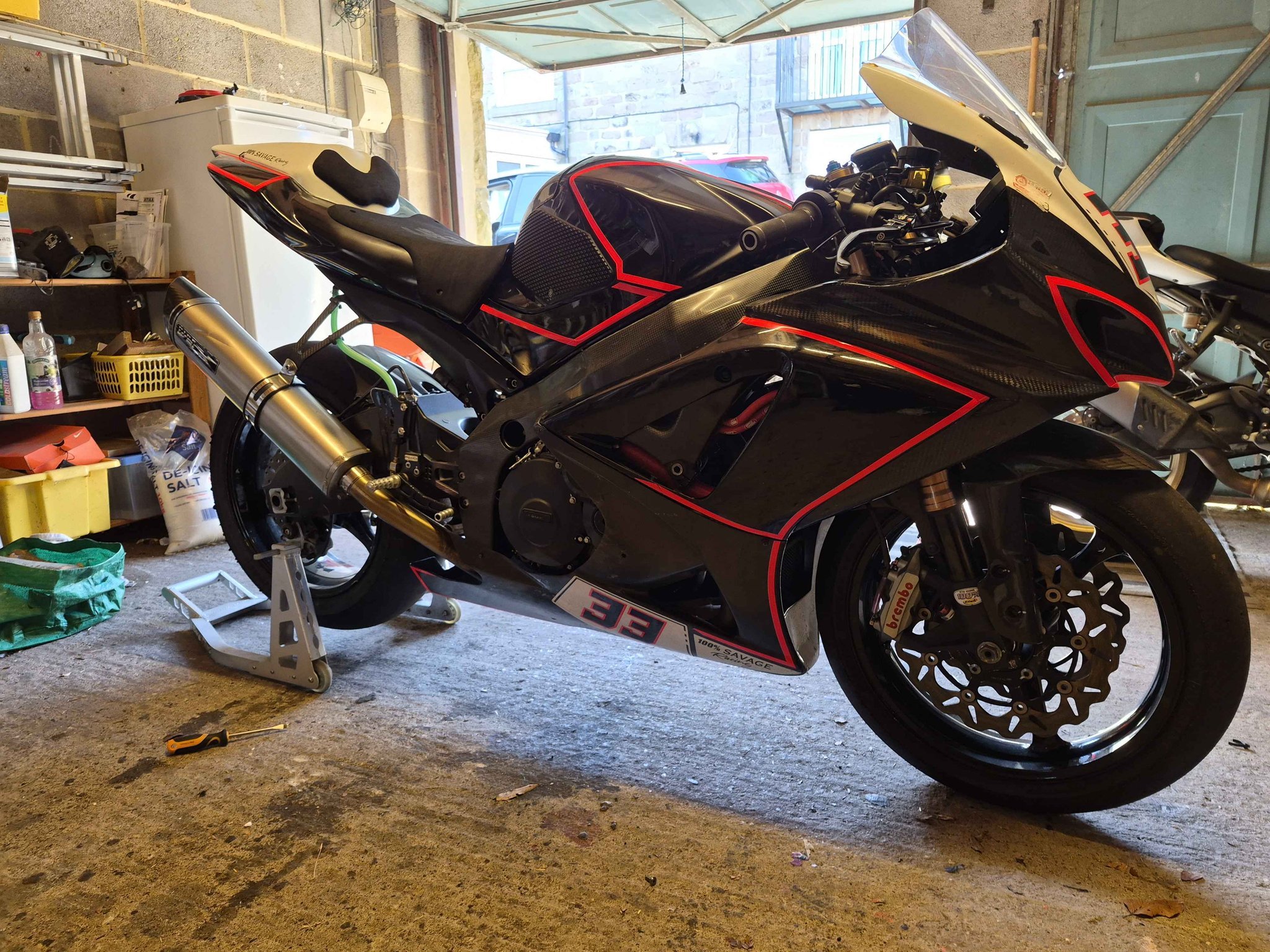 This is my much loved Aprilia RSV4 track bike which now has to go