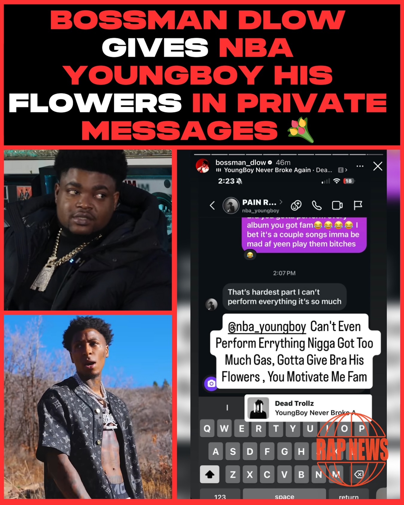 Rap - BossMan Dlow and NBA Youngboy exchange messages after his ...