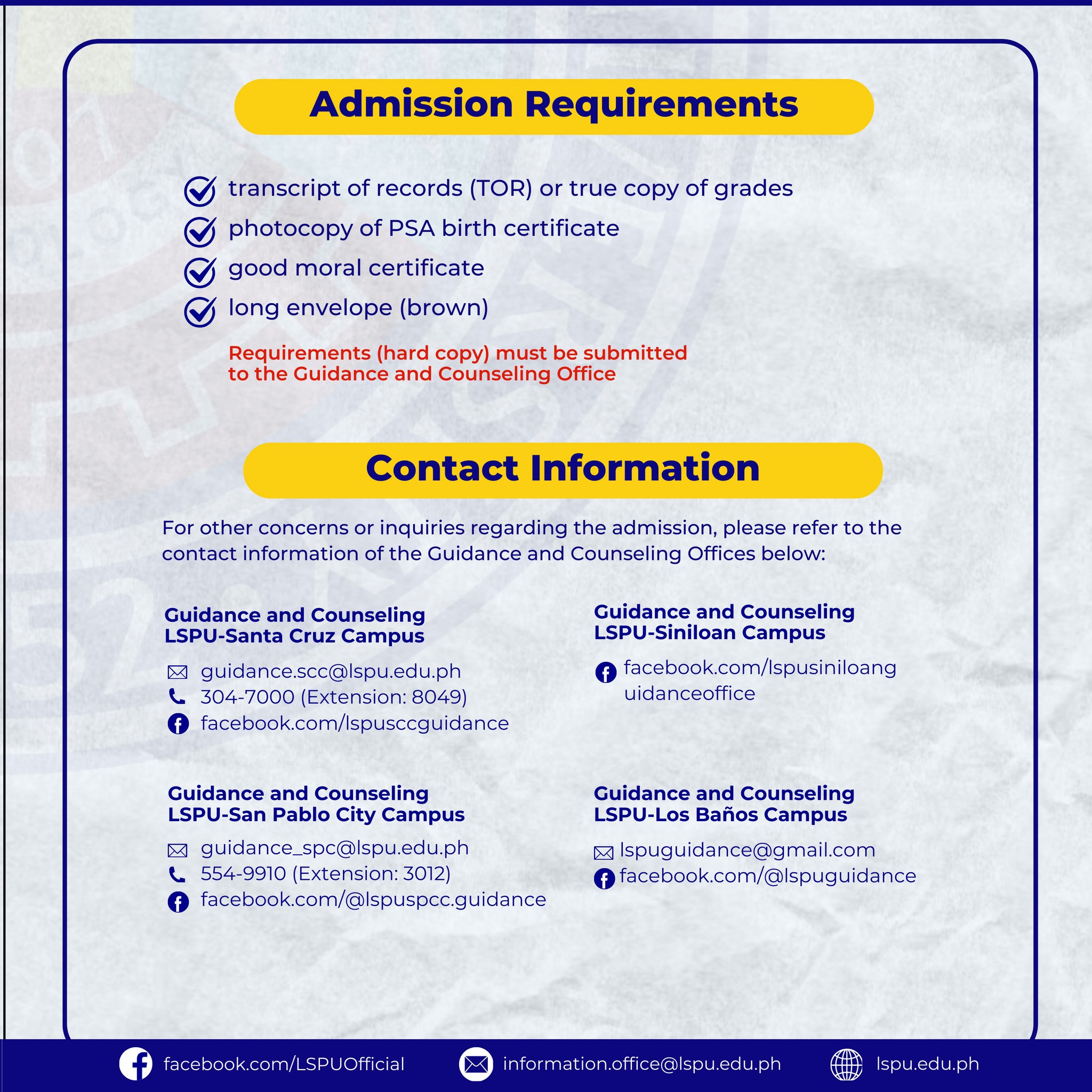 𝗟𝗦𝗣𝗨 𝗔𝗱𝗺𝗶𝘀𝘀𝗶𝗼𝗻 𝗔𝗻𝗻𝗼𝘂𝗻𝗰𝗲𝗺𝗲𝗻𝘁 𝟮𝗻𝗱... - LSPU - Los Baños Campus