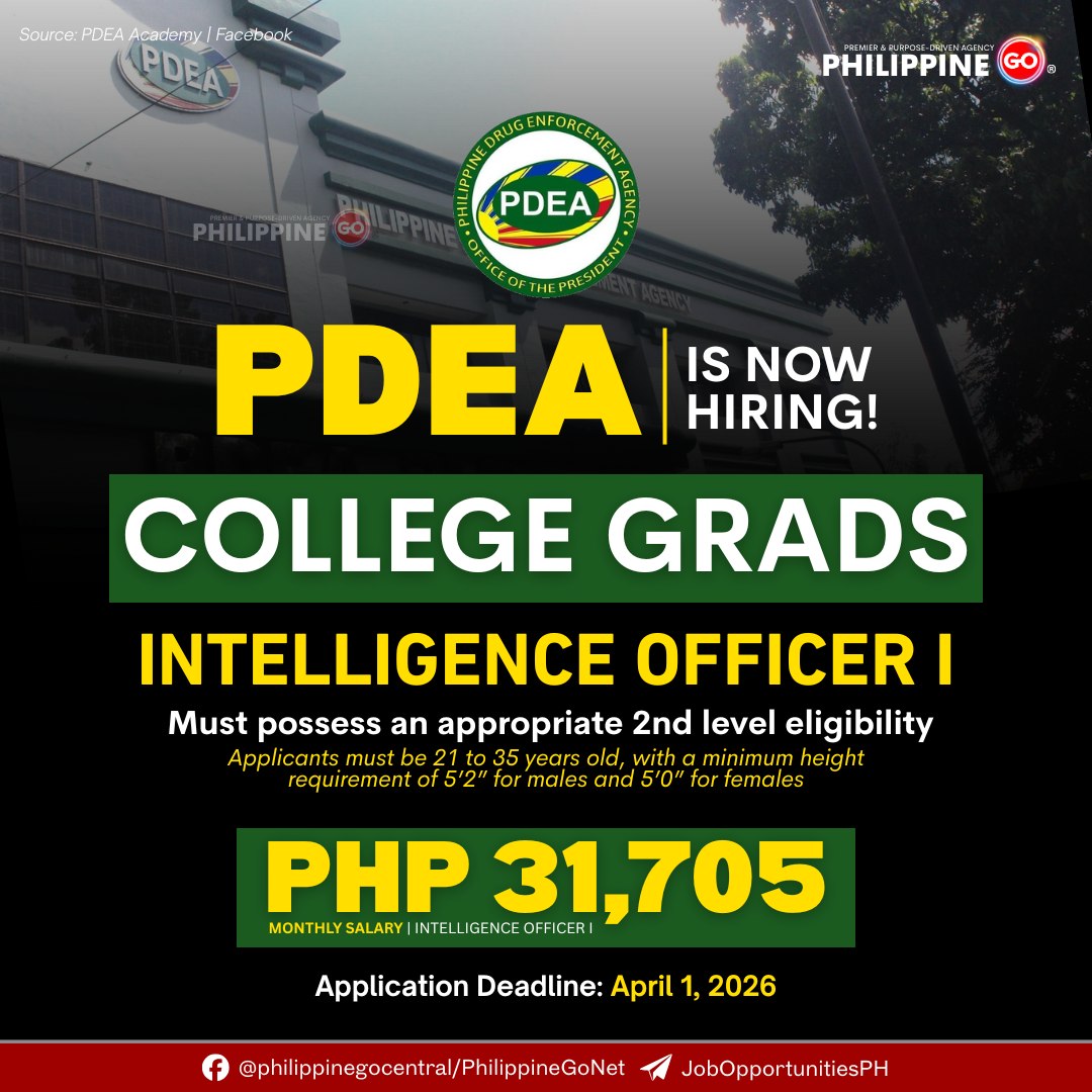 Philippine - PDEA IS NOW HIRING NATIONWIDE!📣 ICYMI: The Philippine Drug ...