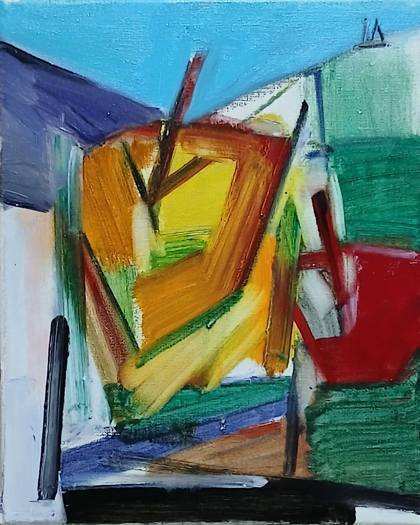 抽象画を描きました！鉛筆を使用。