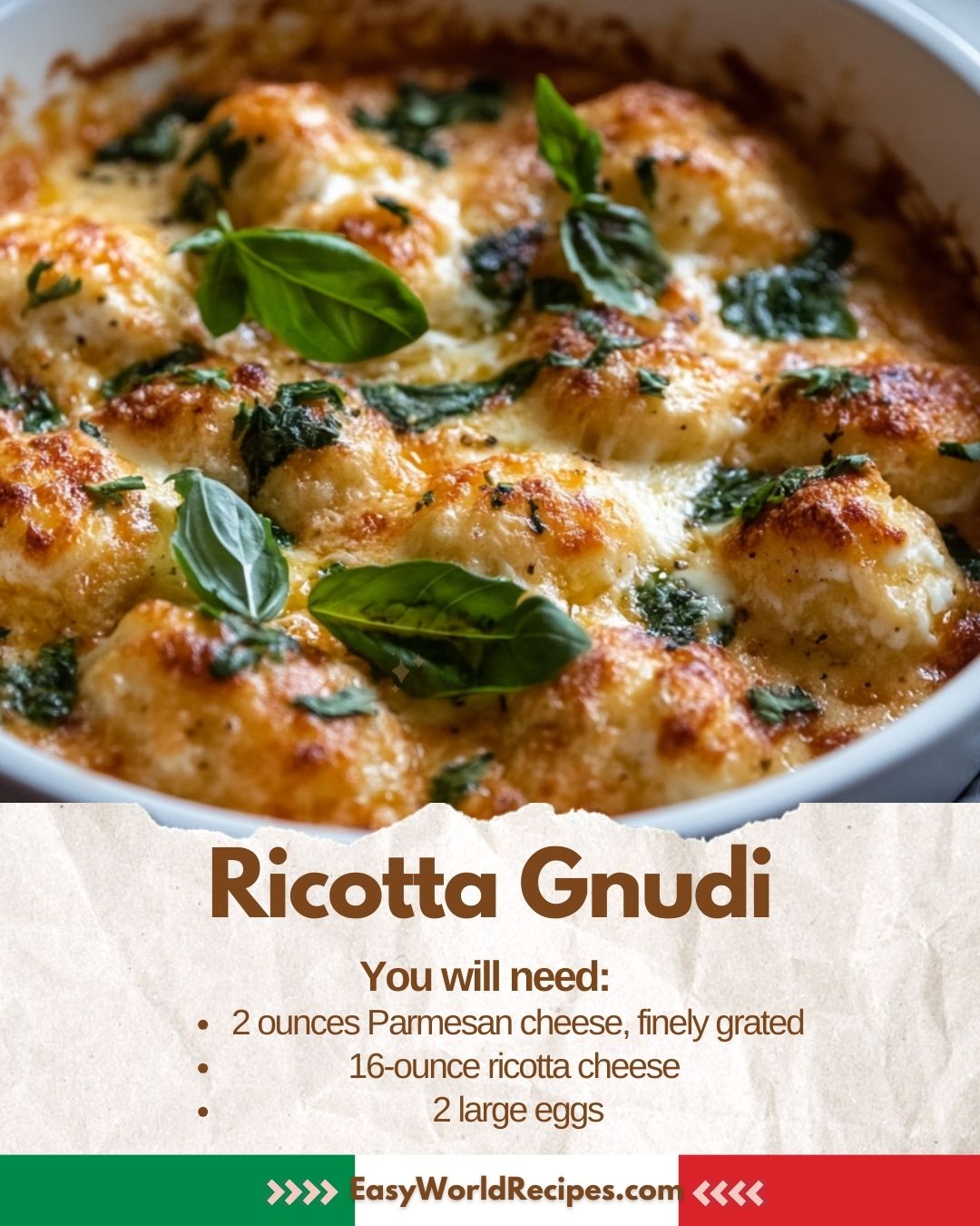 Italian - 🧀🌿 Ricotta Gnudi Soft, pillowy ricotta dumplings baked or ...