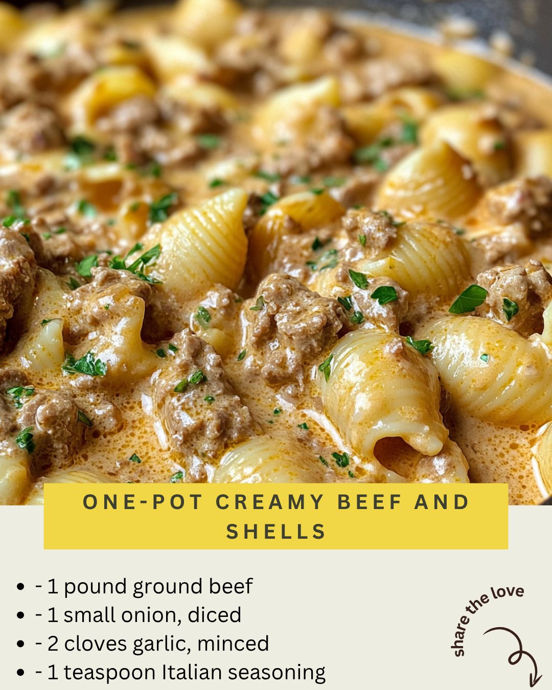 Courtney - This One-Pot Creamy Beef and Shells is a game-changer ...
