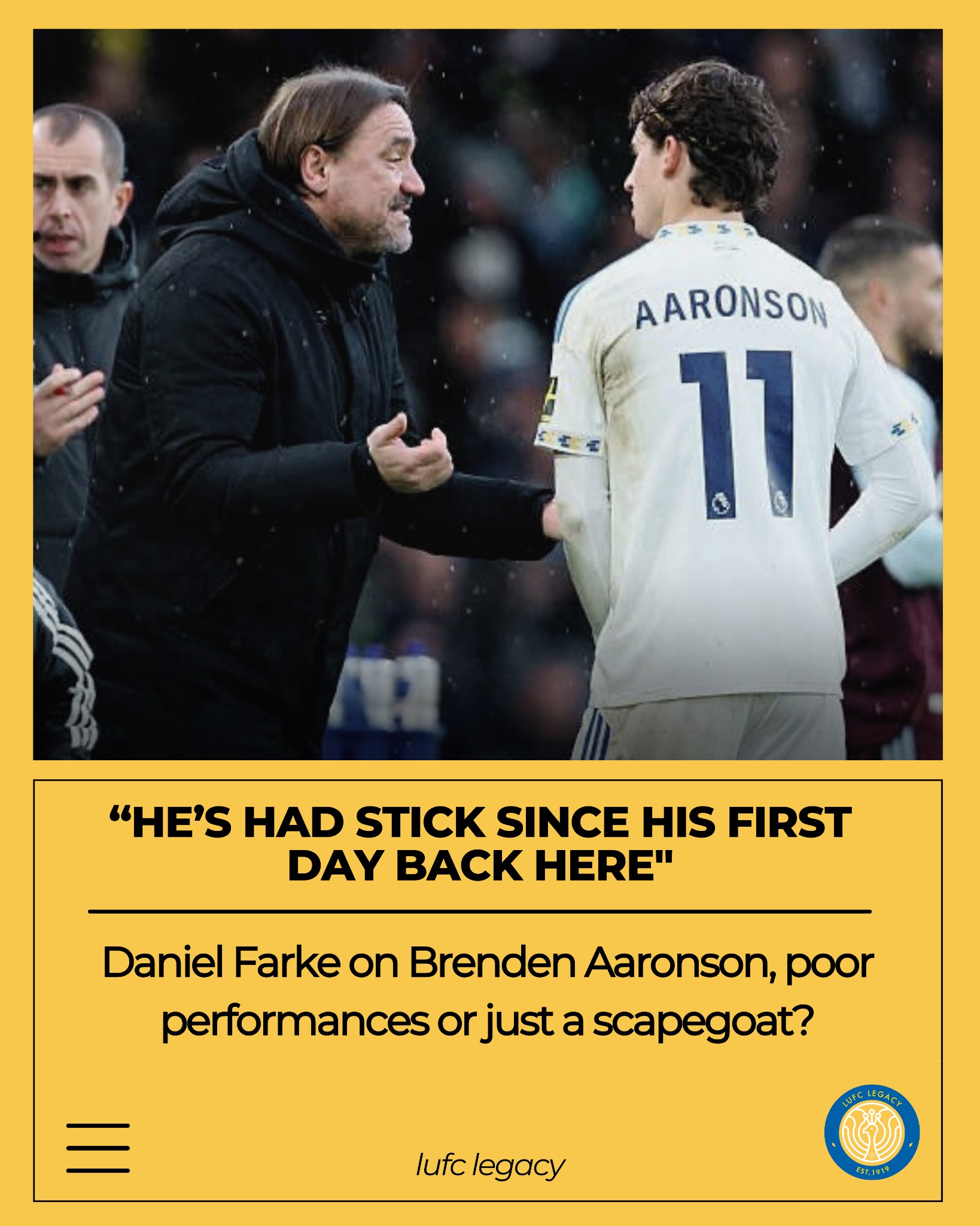 Leeds United Supporters Network | When asked whether it’s time to take ...