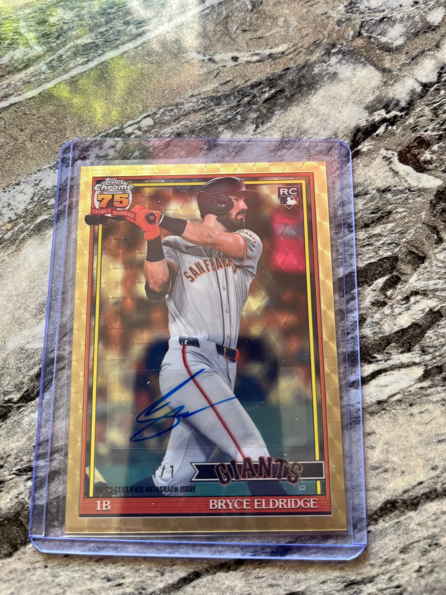 A nice 1 of 1 super fractor auto of Bryce Eldridge