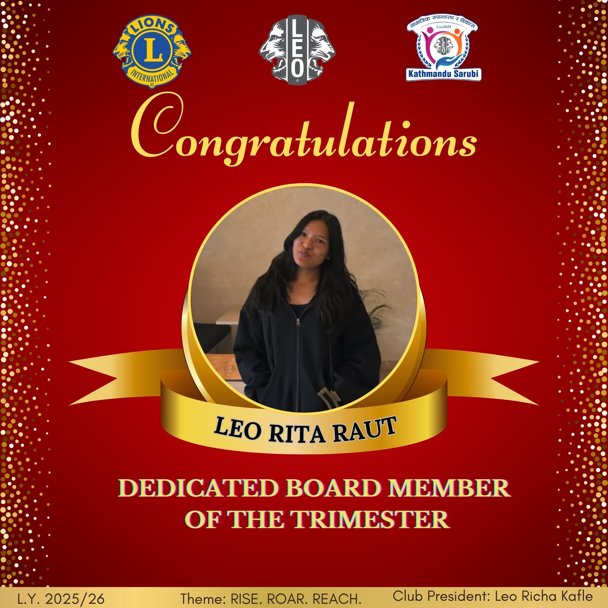 Leo - Congratulations Leo Rita Raut, Joint Secretary II, on achieving ...