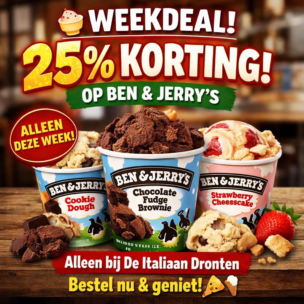 De Italiaan - 🍨 WEEKDEAL ALERT – 25% KORTING! 🍨 Deze week... | Facebook