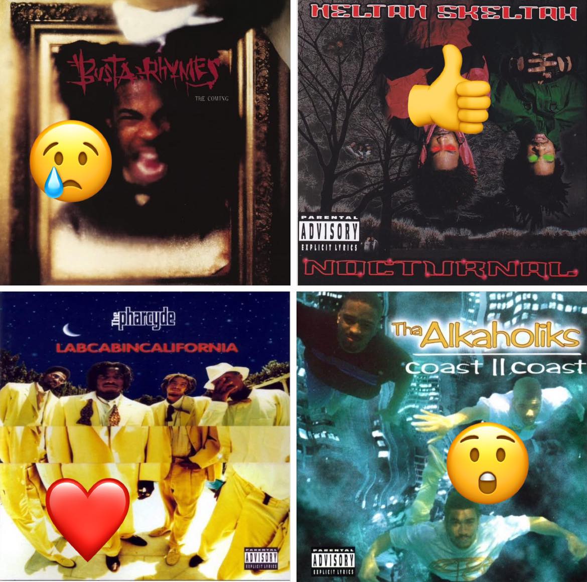 Favorite mid 90's hip hop album among four classics