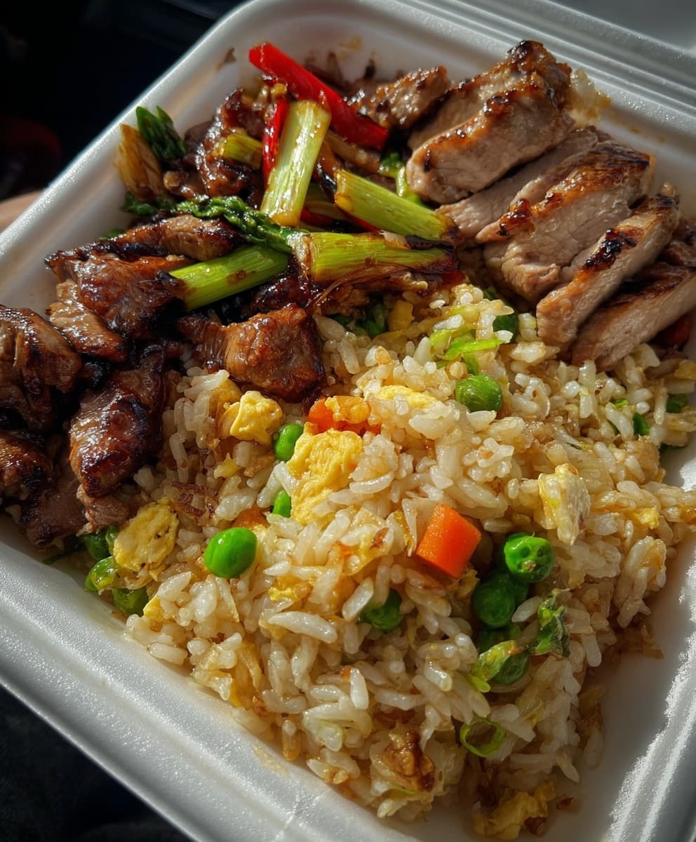 Hibachi Trio Fried Rice Box 🥩🍗🍚 This... - Homemade Recipes | Facebook
