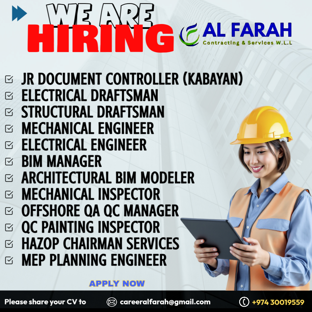 Hello Doha Qatar Job Seekers We are now open for the following roles ...