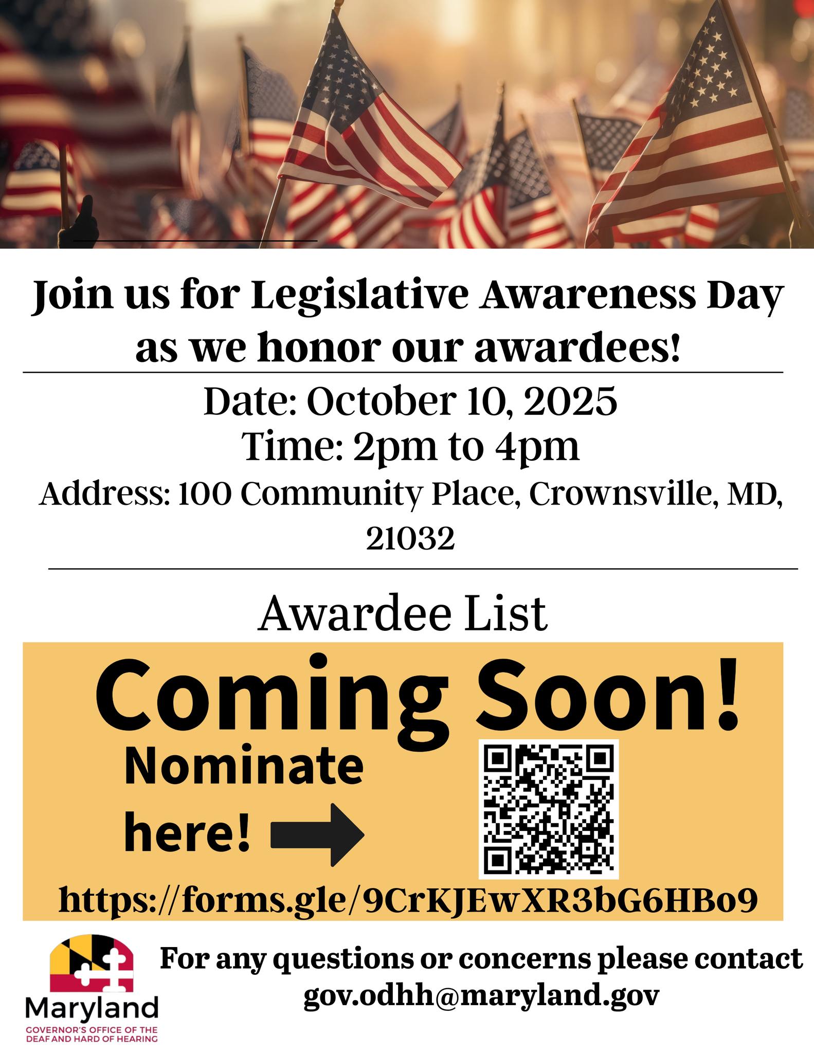 MD Governor's Office of the Deaf & Hard of Hearing | Crownsville MD