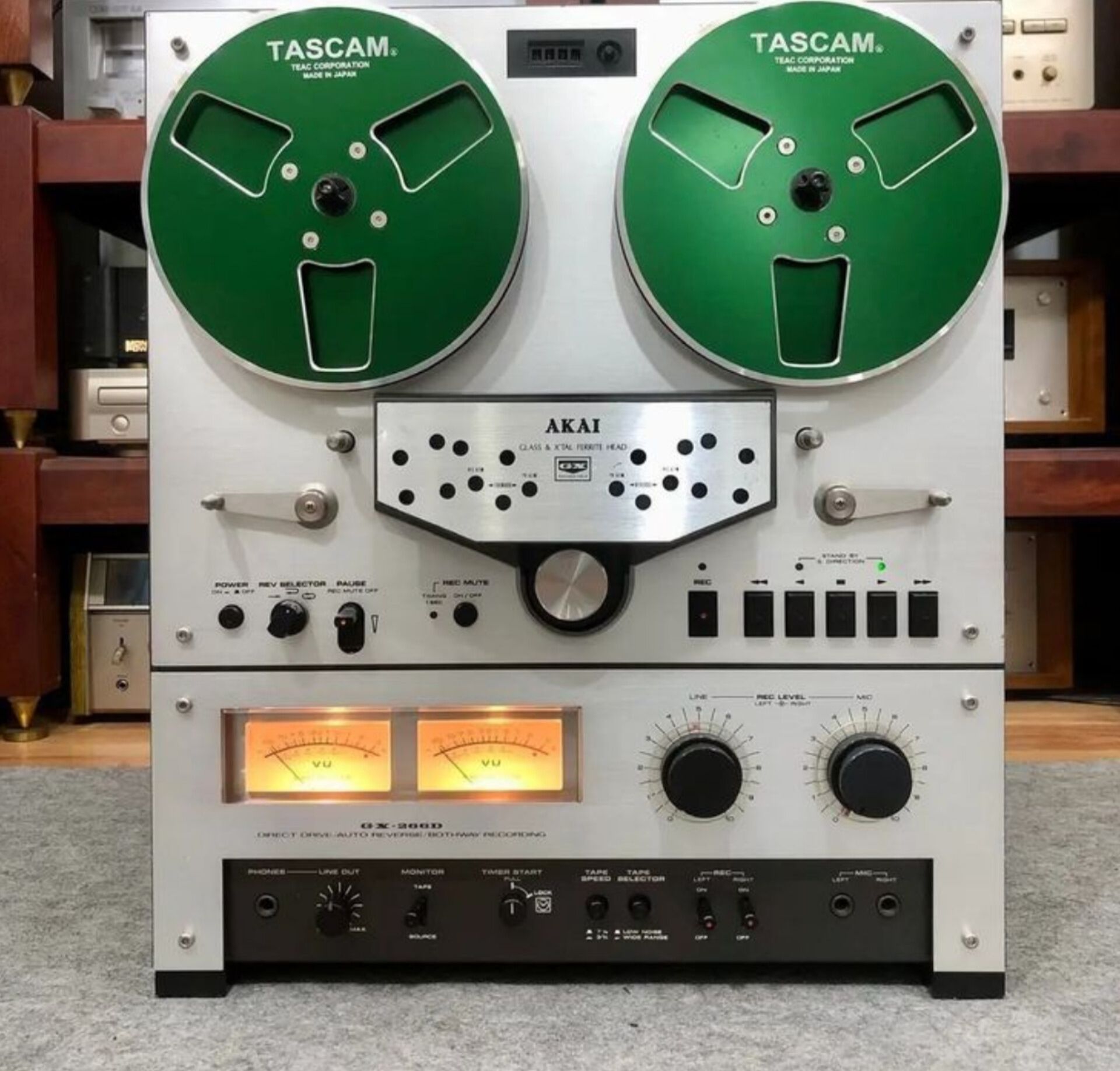 Akai GX-215D stereo reel-to-reel tape deck.