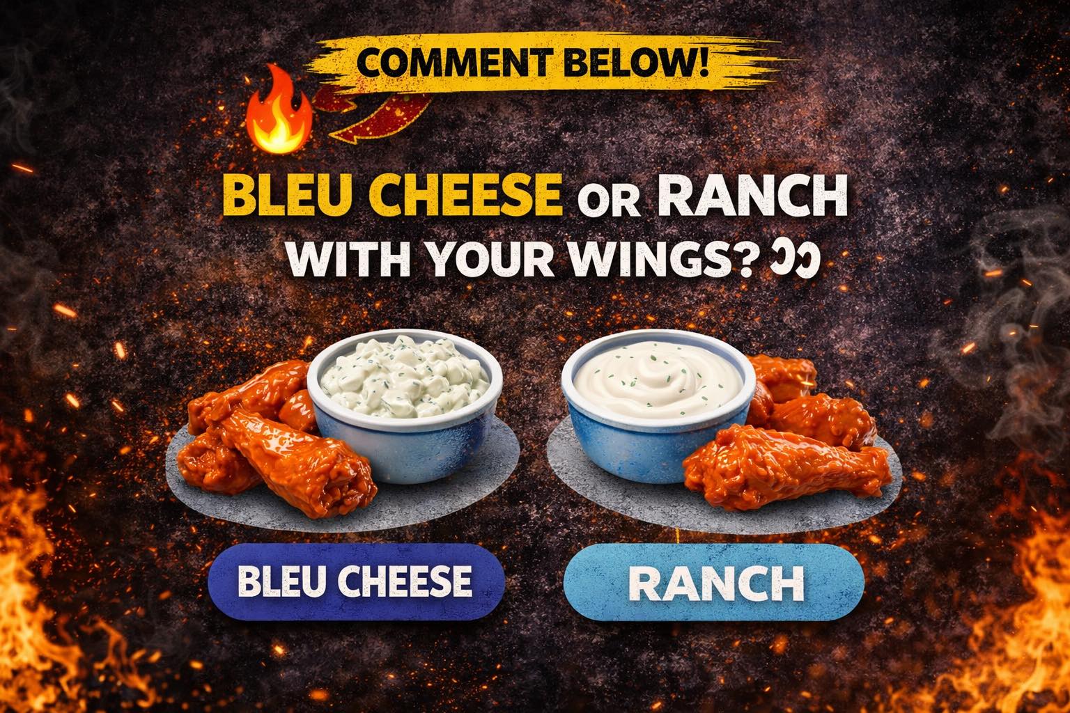 Ranch or bleu cheese dressing preference?