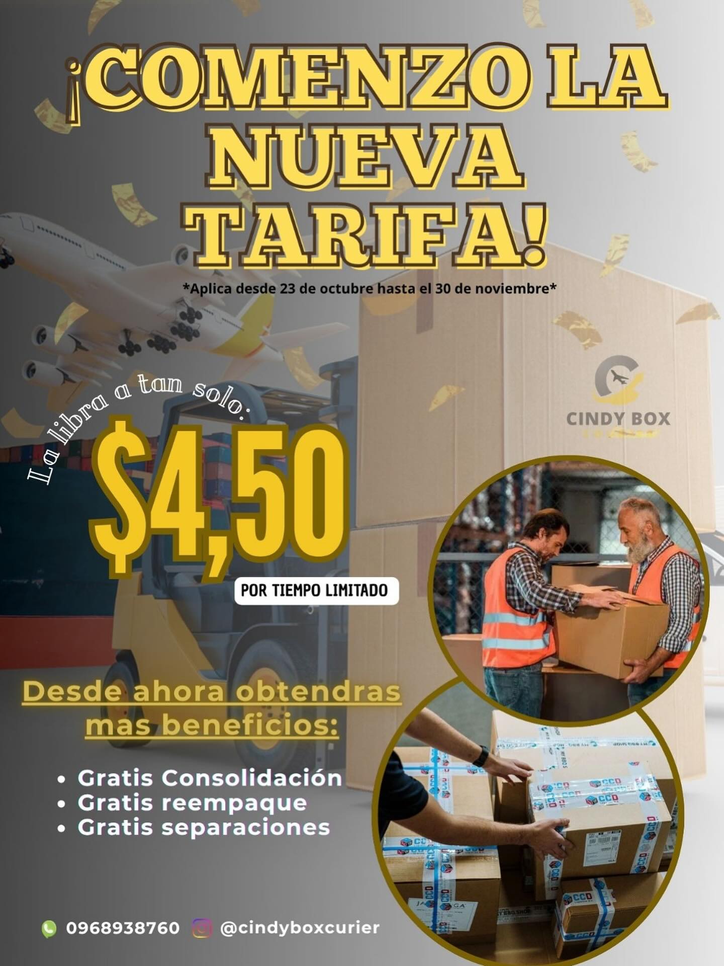 Cindy - 🚀📦 ¡Comenzó la nueva tarifa en CindyBox Courier! Por tiempo ...