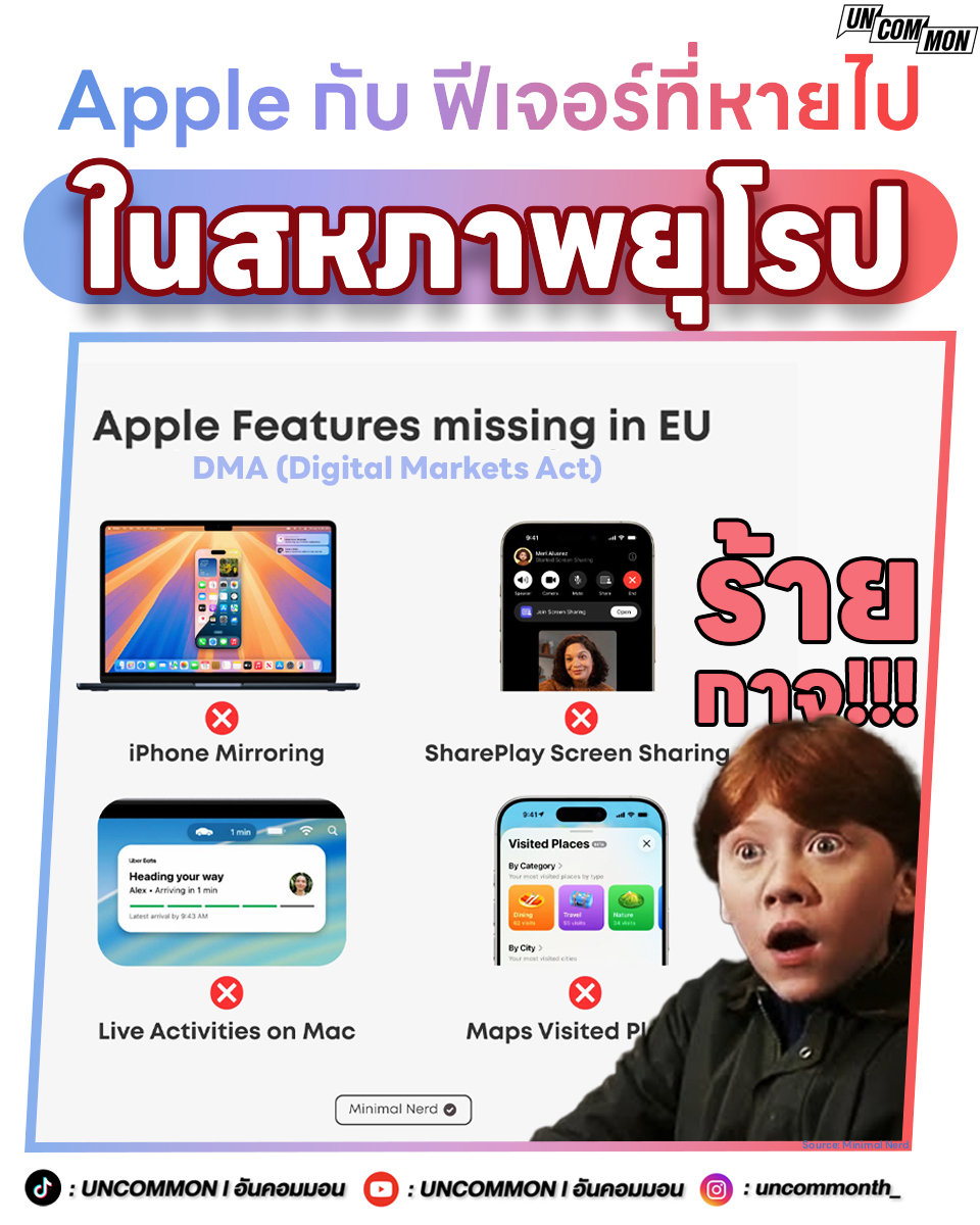 UNCOMMON - Apple กับฟีเจอร์ที่หายไป!! หรือที่ถูกตัดออกในสหภาพยุโรป (EU ...