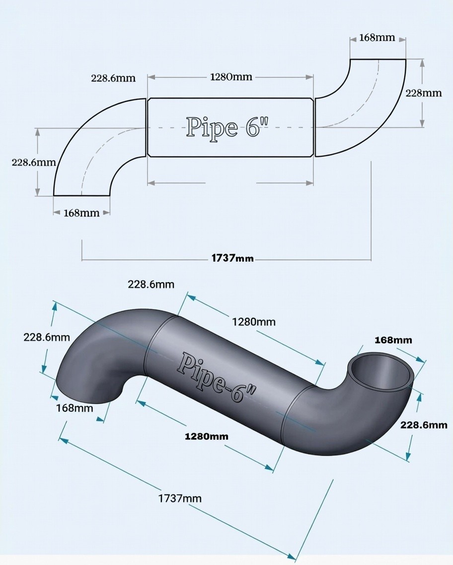 Mechanical - 6″ Fabricated Pipe Spool (90° Bend) Complete Step by Step ...