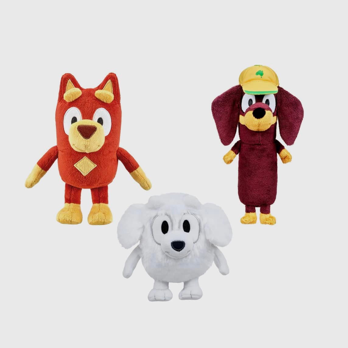 Bluey Friends 3-Pack Plush 💙 Rusty, Lila & Snickers Lucky, Chloe