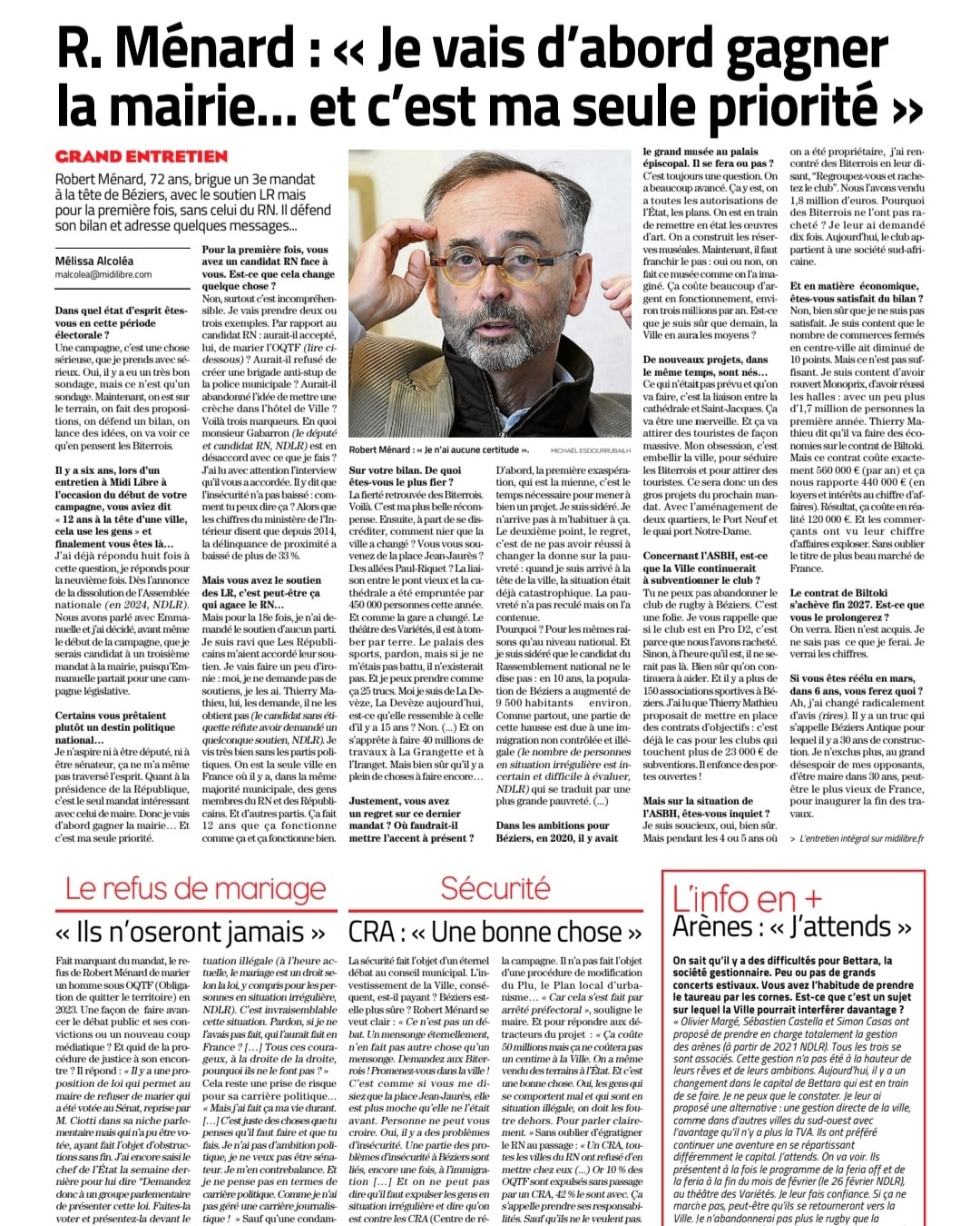 Choisir Béziers - Robert Ménard met les choses au point ce... | Facebook