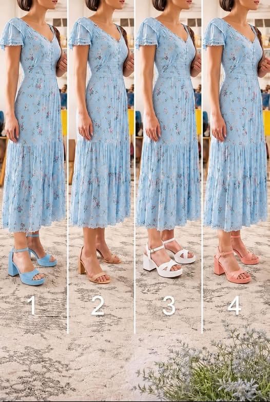 what color shoes with light blue dress heels go a floral dress? parent-sku:243-WRD4142-FB0240 Athena Black Sequin Cutout Size:M/8-10
